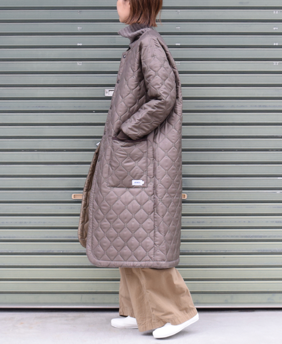 NAM2251PP (コート) POLY×POLY HEAT QUILT OVERSIZED NO COLLAR COAT WITH RIBBED CUFF