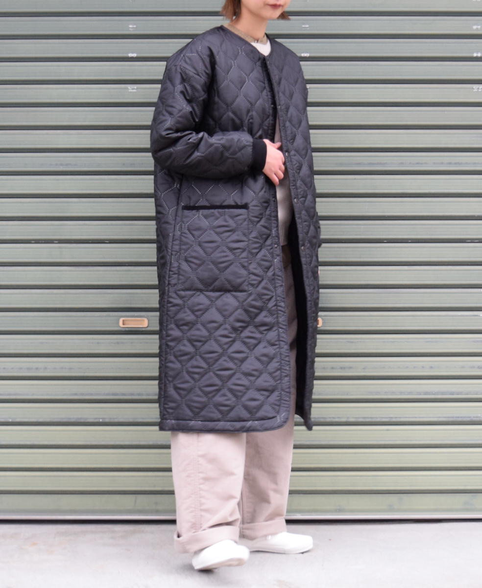 NAM2251PP (コート) POLY×POLY HEAT QUILT OVERSIZED NO COLLAR COAT WITH RIBBED CUFF