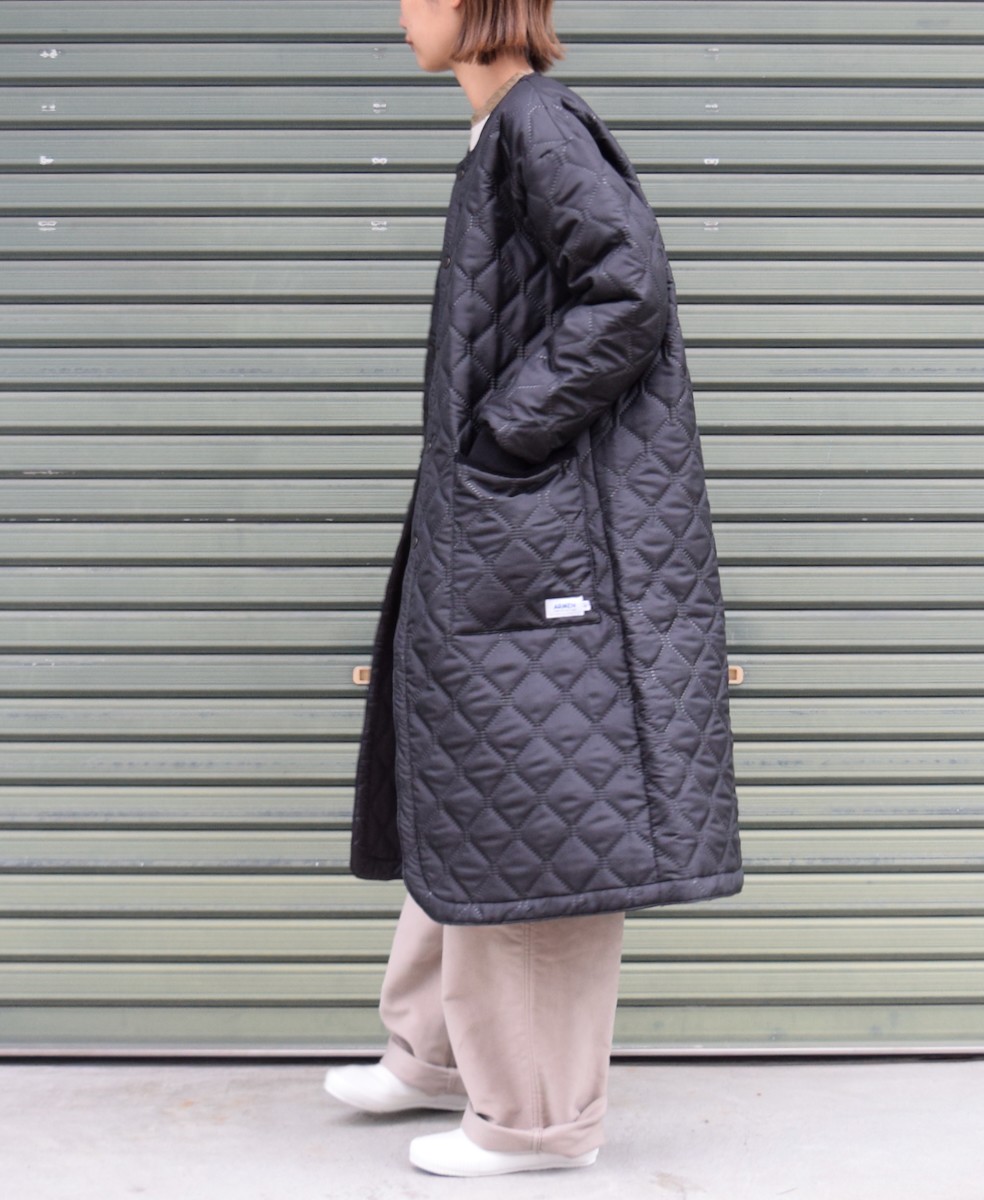 NAM2251PP (コート) POLY×POLY HEAT QUILT OVERSIZED NO COLLAR COAT WITH RIBBED CUFF