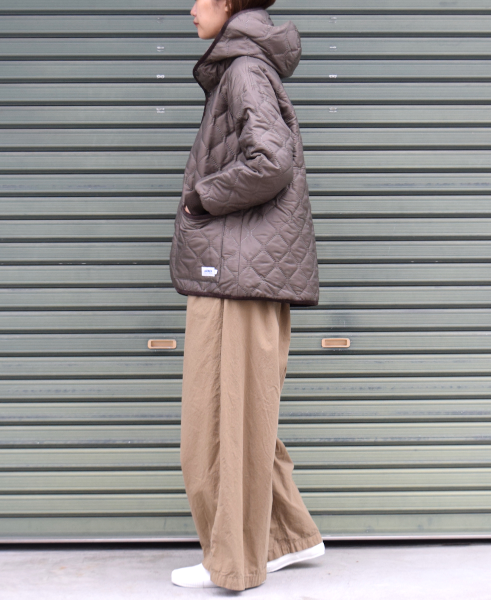 NAM2153PP (ジャケット) POLY×POLY HEAT QUILT OVERSIZED HOODED JACKET WITH RIBBED CUFF