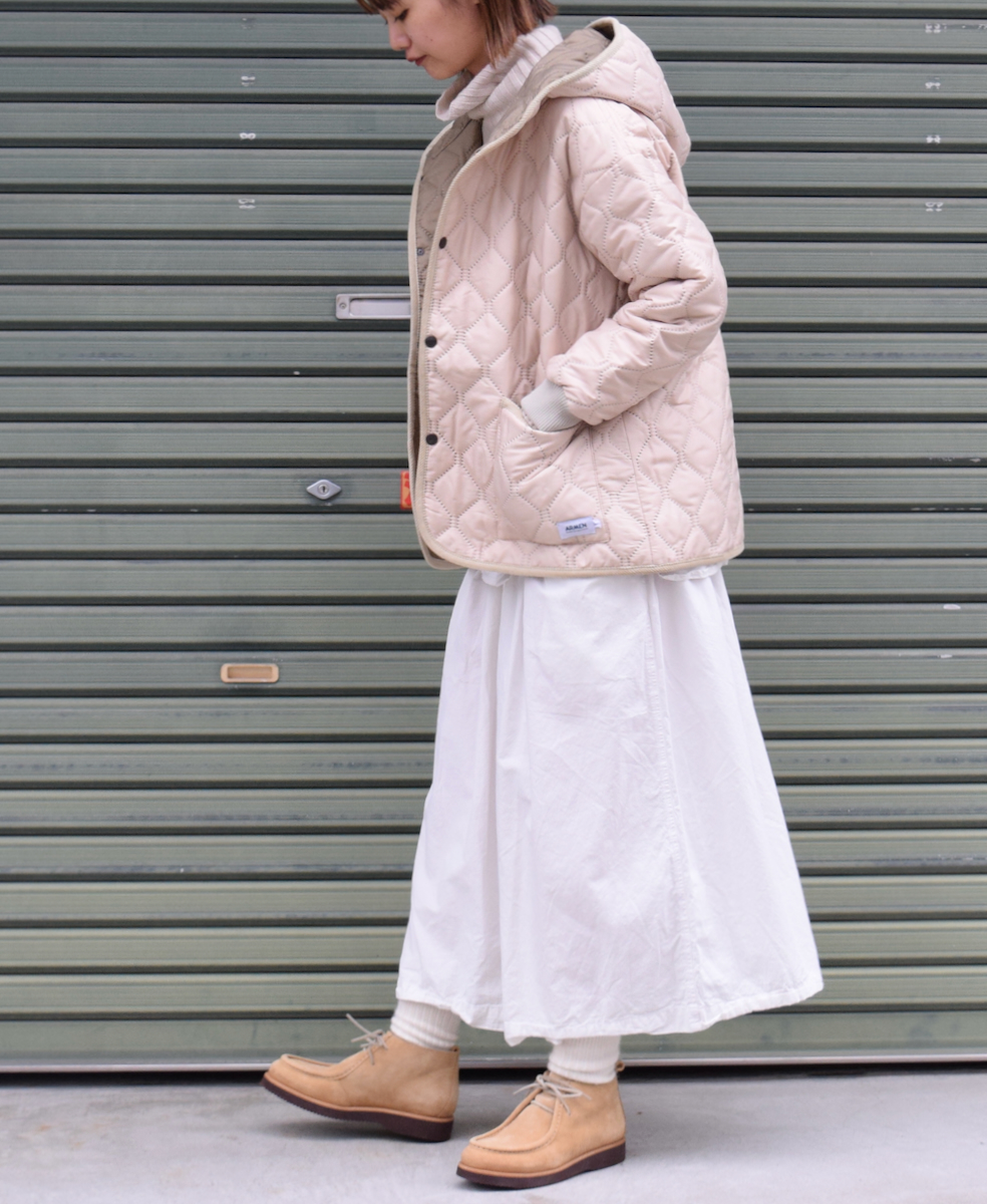 NAM2153PP (ジャケット) POLY×POLY HEAT QUILT OVERSIZED HOODED JACKET WITH RIBBED CUFF