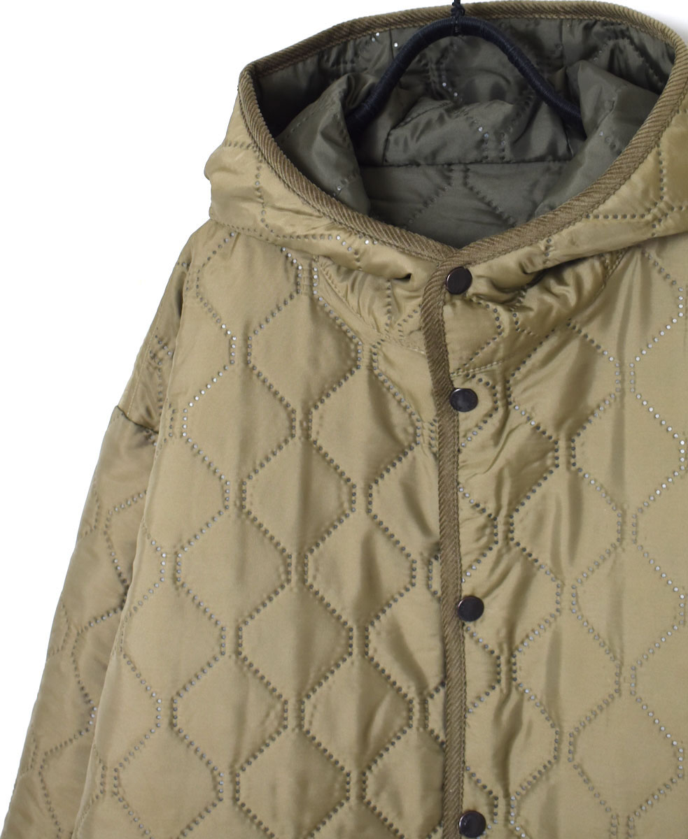 NAM2154PP (コート) POLY×POLY HEAT QUILT OVERSIZED HOODED COAT WITH RIBBED CUFF