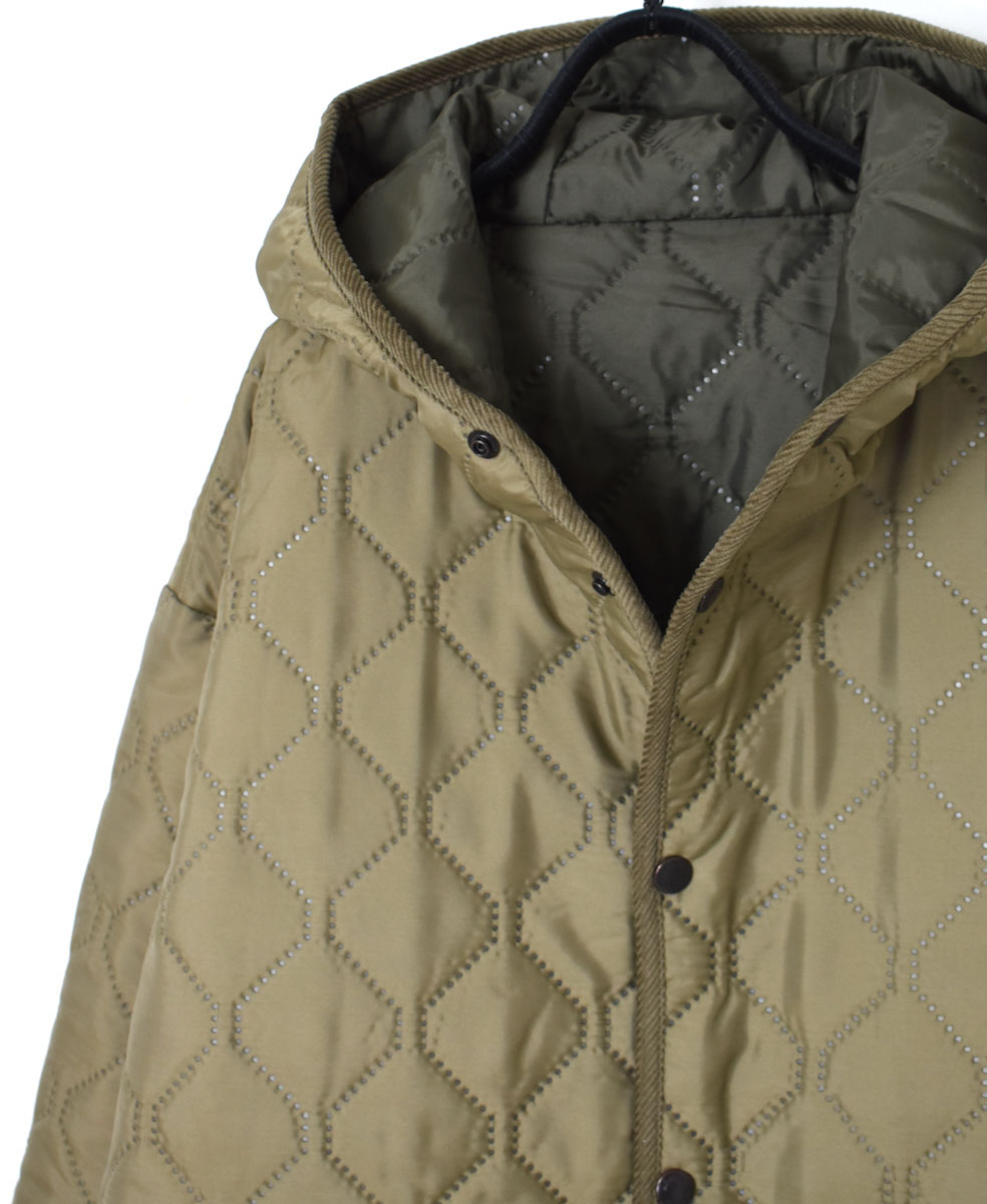 NAM2154PP (コート) POLY×POLY HEAT QUILT OVERSIZED HOODED COAT WITH RIBBED CUFF