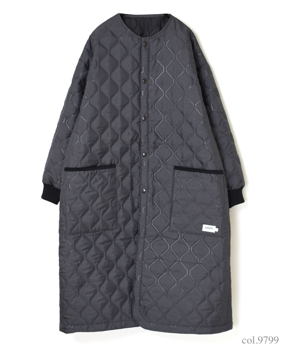 NAM2251PP (コート) POLY×POLY HEAT QUILT OVERSIZED NO COLLAR COAT ...