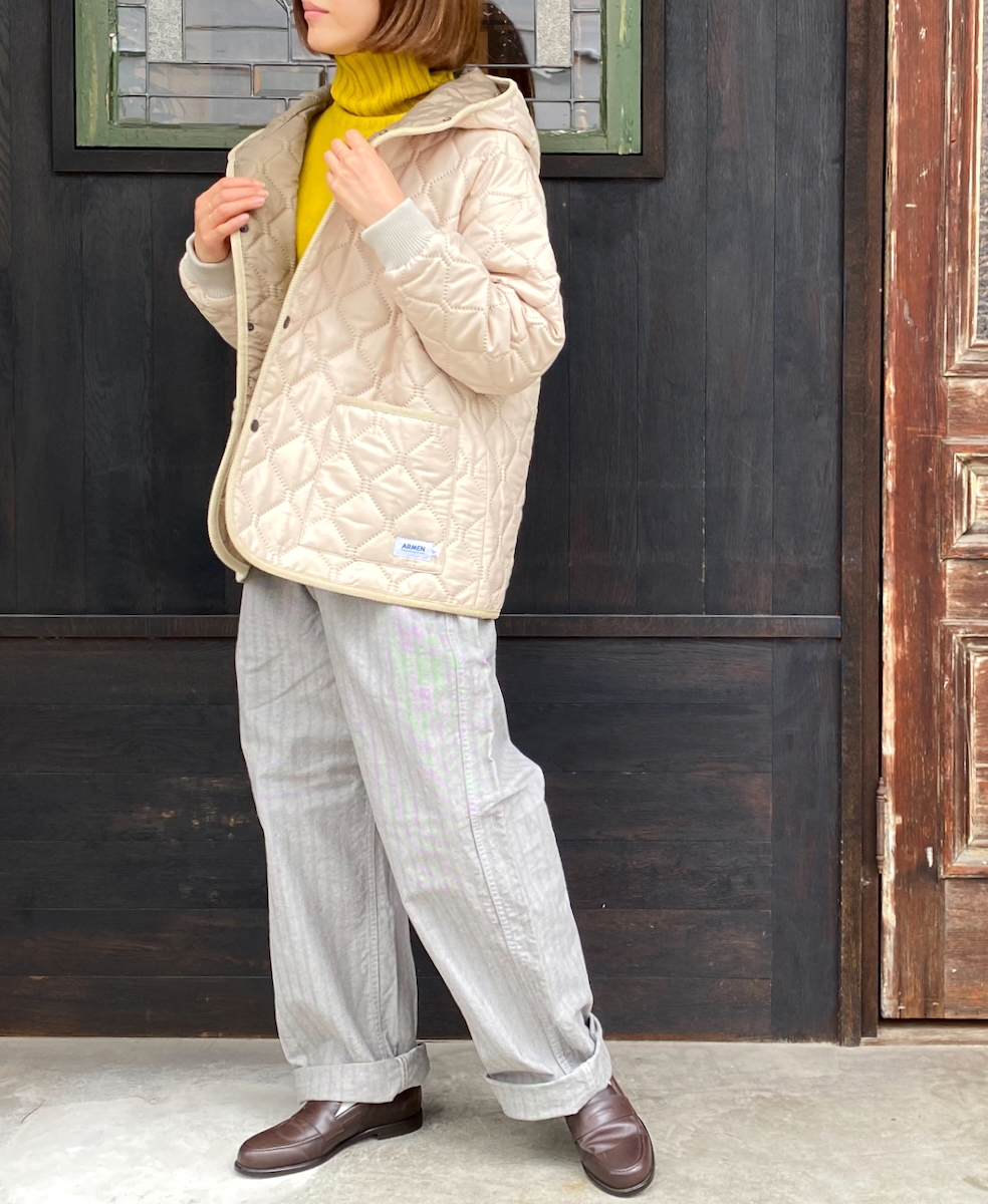 NAM2153PP (ジャケット) POLY×POLY HEAT QUILT OVERSIZED HOODED JACKET WITH RIBBED CUFF