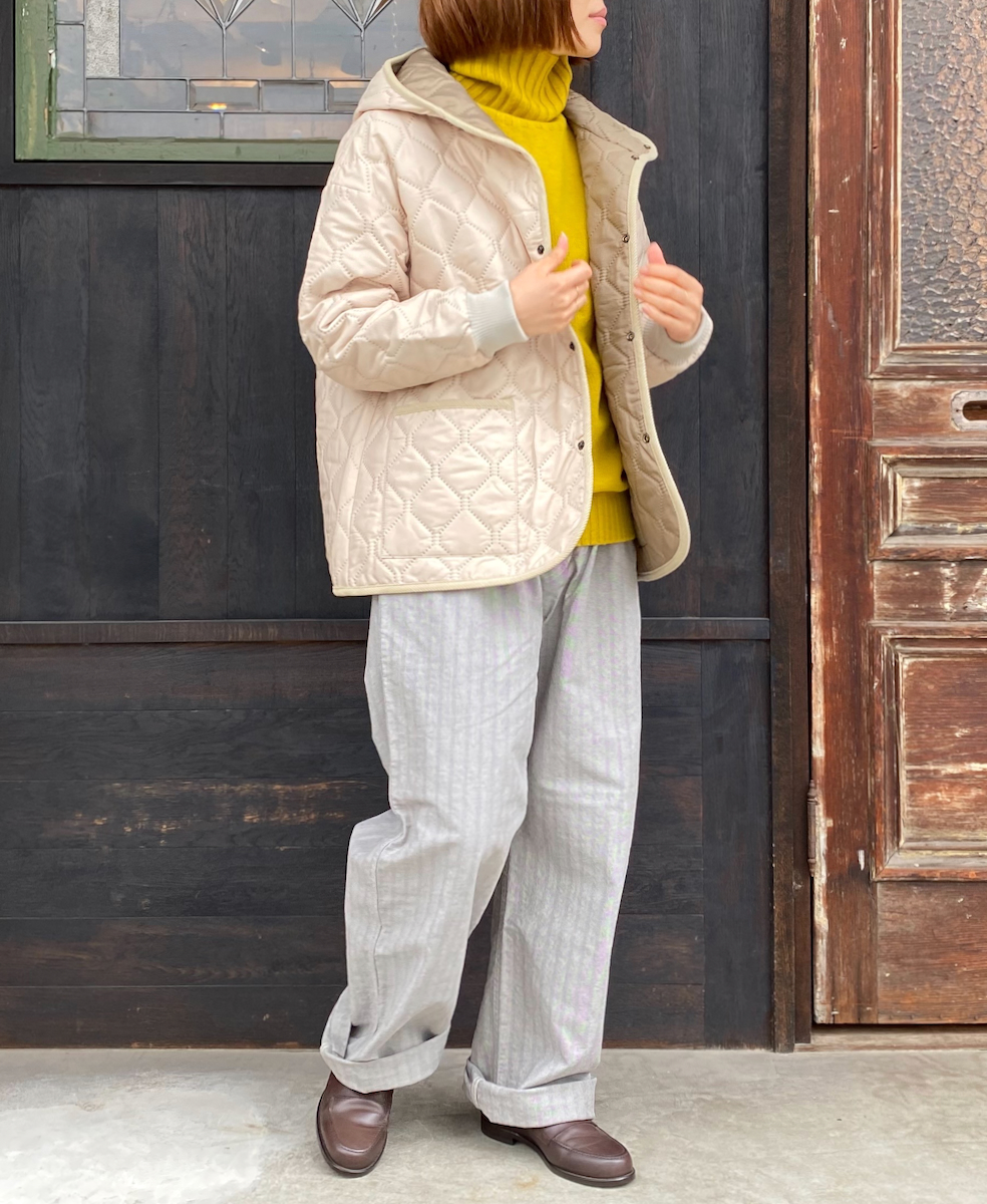 NAM2153PP (ジャケット) POLY×POLY HEAT QUILT OVERSIZED HOODED JACKET WITH RIBBED CUFF