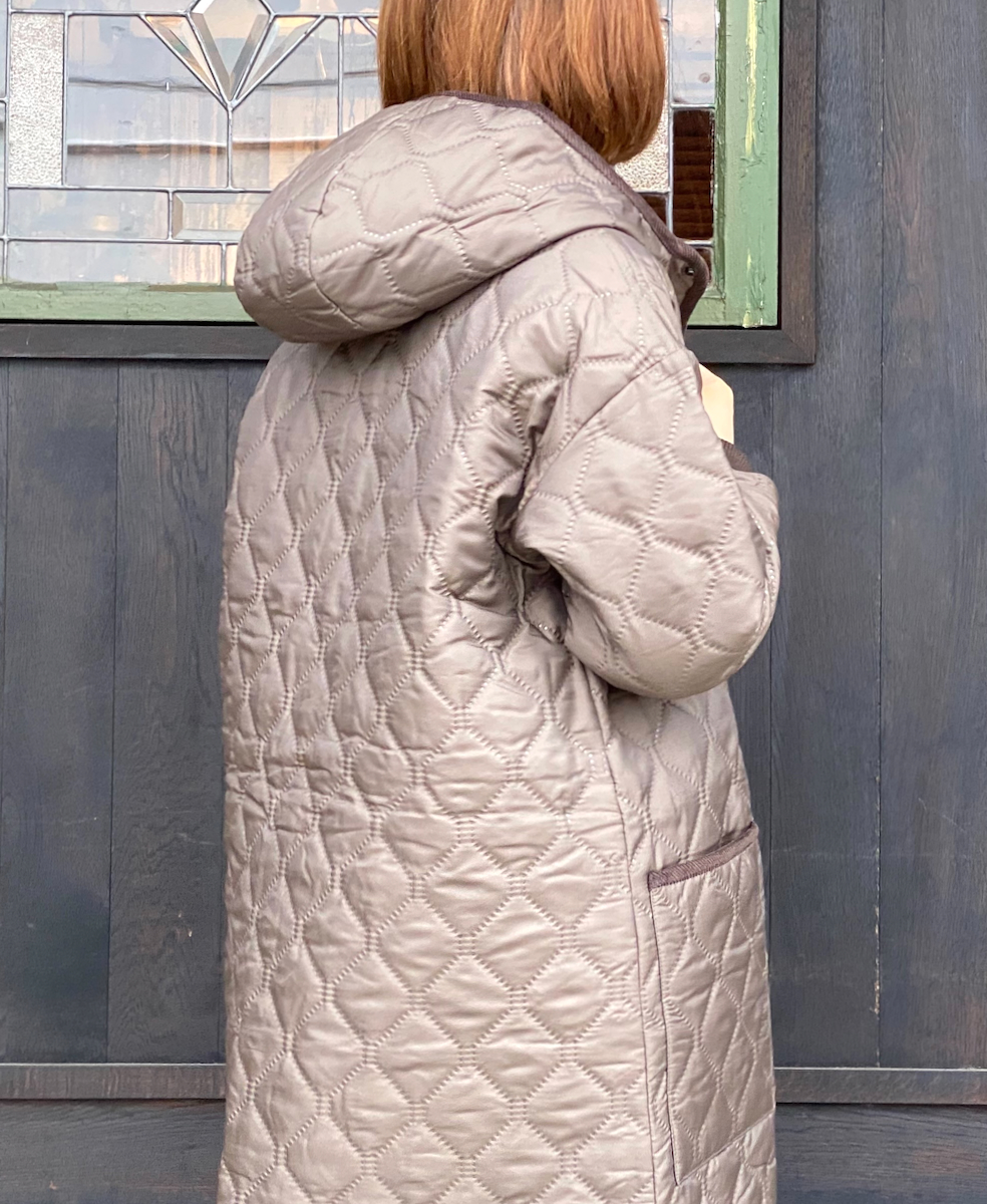 NAM2154PP (コート) POLY×POLY HEAT QUILT OVERSIZED HOODED COAT WITH RIBBED CUFF