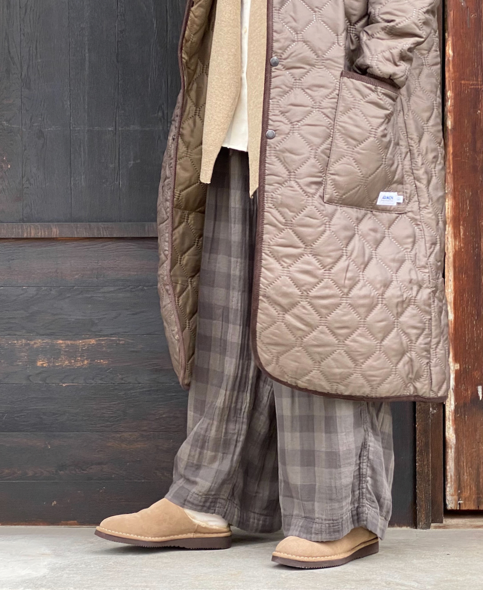 NAM2154PP (コート) POLY×POLY HEAT QUILT OVERSIZED HOODED COAT WITH RIBBED CUFF