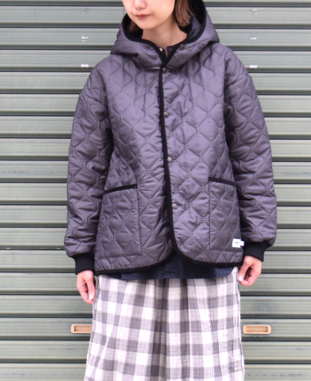 NAM2153PP (ジャケット) POLY×POLY HEAT QUILT OVERSIZED HOODED JACKET WITH RIBBED CUFF