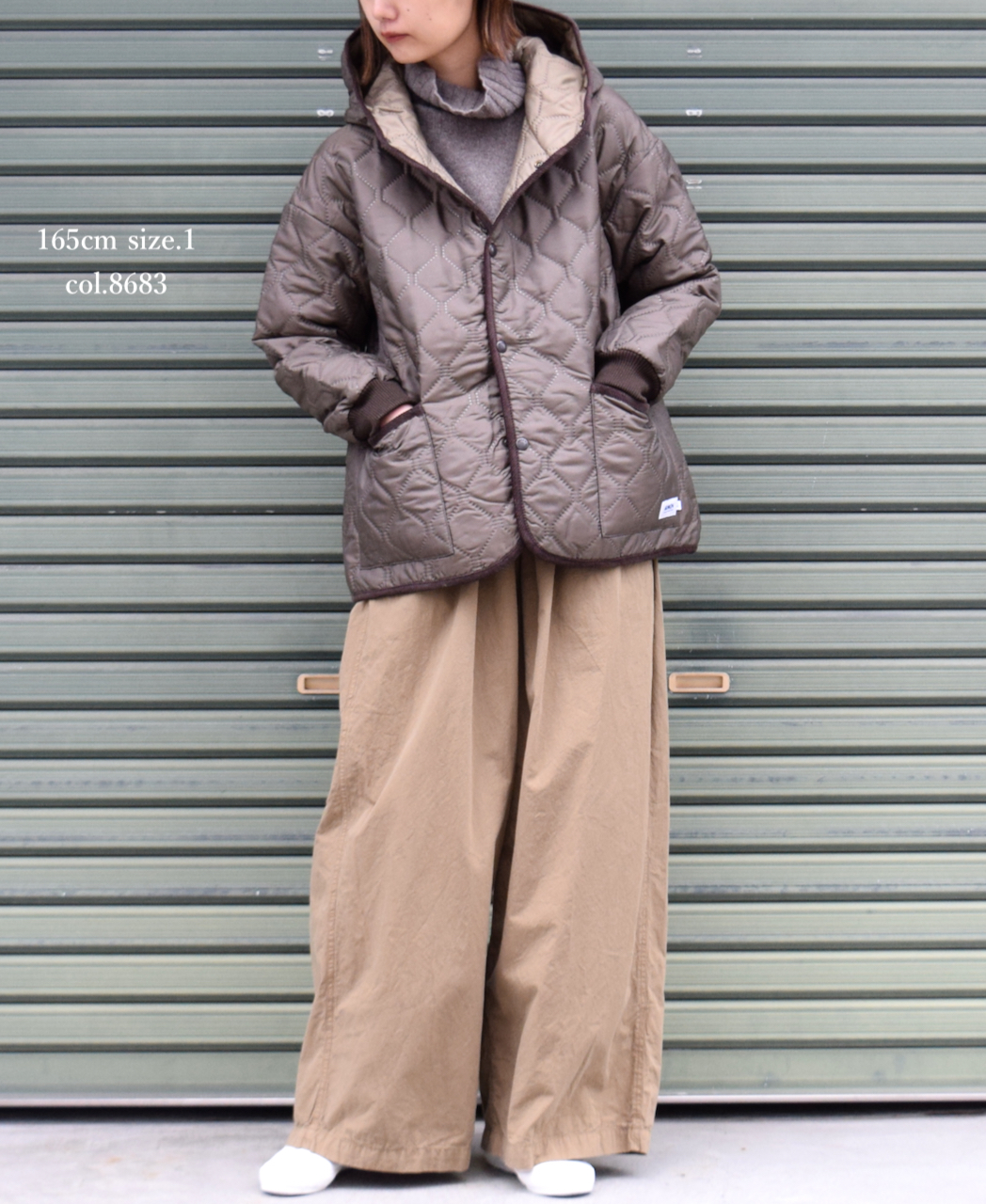 NAM2153PP (ジャケット) POLY×POLY HEAT QUILT OVERSIZED HOODED JACKET WITH RIBBED CUFF