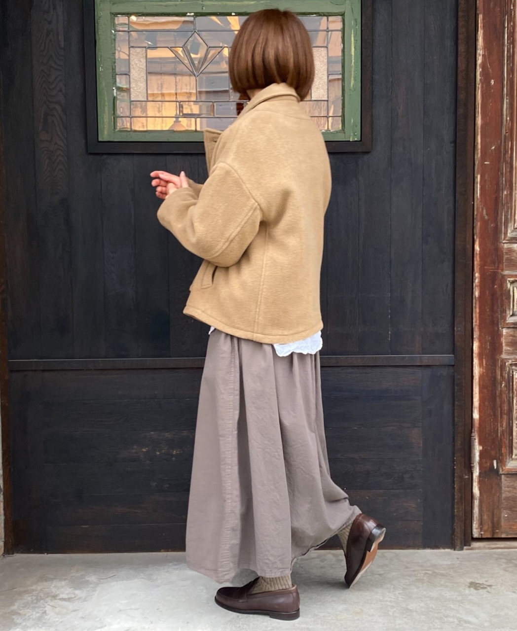 INAM1952PD (スカート) 40'S POPLIN OVER DYED EASY GATHERED SKIRT