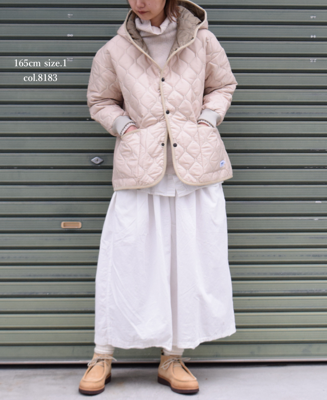 NAM2153PP (ジャケット) POLY×POLY HEAT QUILT OVERSIZED HOODED JACKET WITH RIBBED CUFF