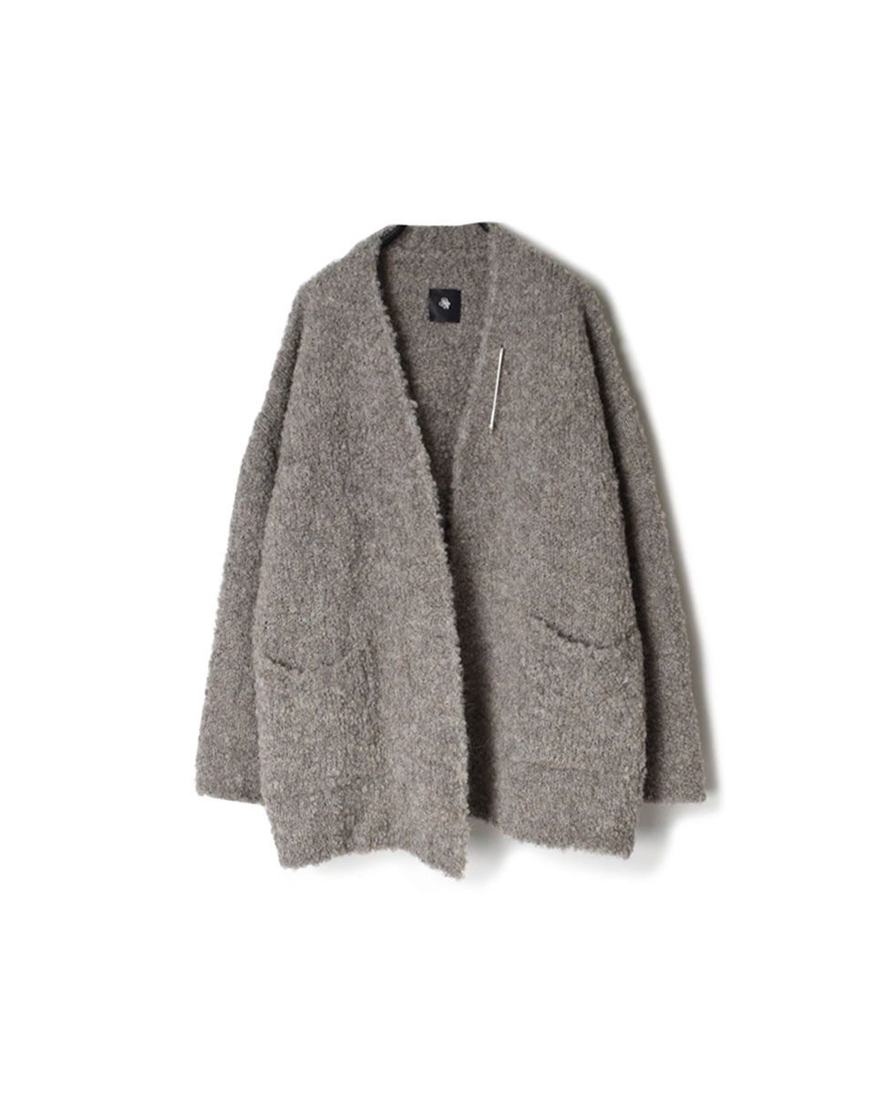 CNMDS2051A (カーディガン) BOUCLE V-NECK CARDIGAN WITH PIN