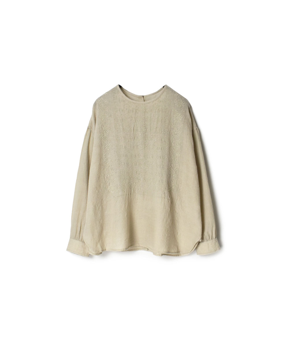 NMDS20562 (シャツ) BOILED WOOL PLAIN BACK OPENING CREW-NECK EMB SHIRT