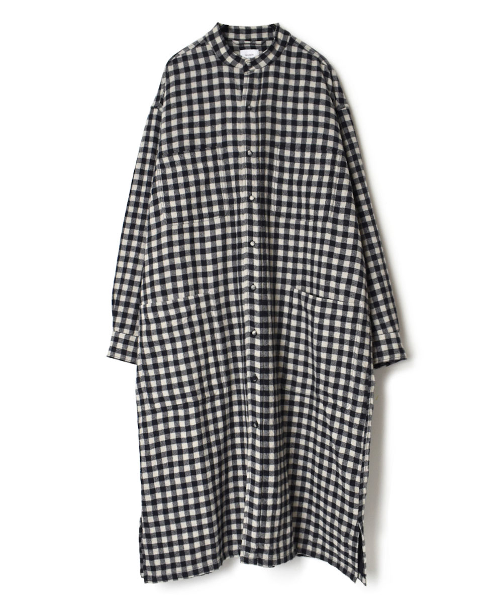 MDSH2261 (ロングシャツ) BOILE WOOL PLAIN & CHECK 4POCKET LONG JACKET