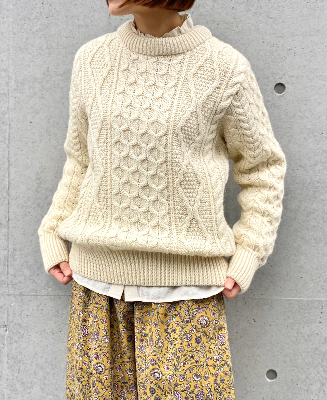 CHT2051 (ニット) WOOL ARAN CREW PULLOVER