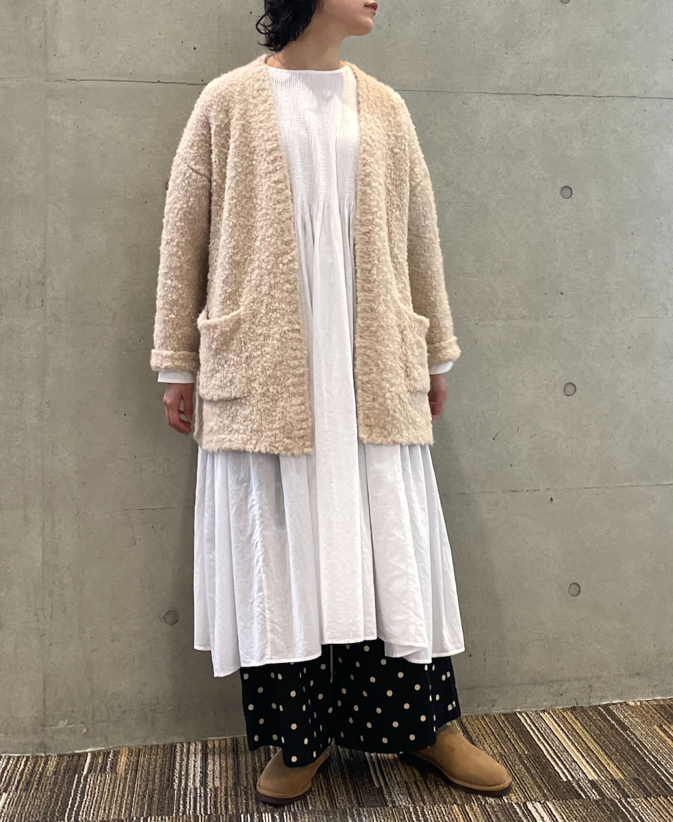 NMDS22552 (ワンピース) 60'S ORAGANIC CAMBRIC CREW-NECK P/O DRESS WITH MINI  PINTUCK│