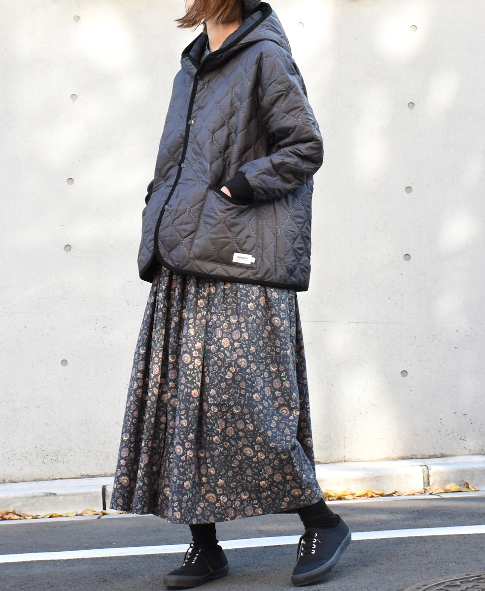 NAM2153PP (ジャケット) POLY×POLY HEAT QUILT OVERSIZED HOODED JACKET WITH RIBBED CUFF
