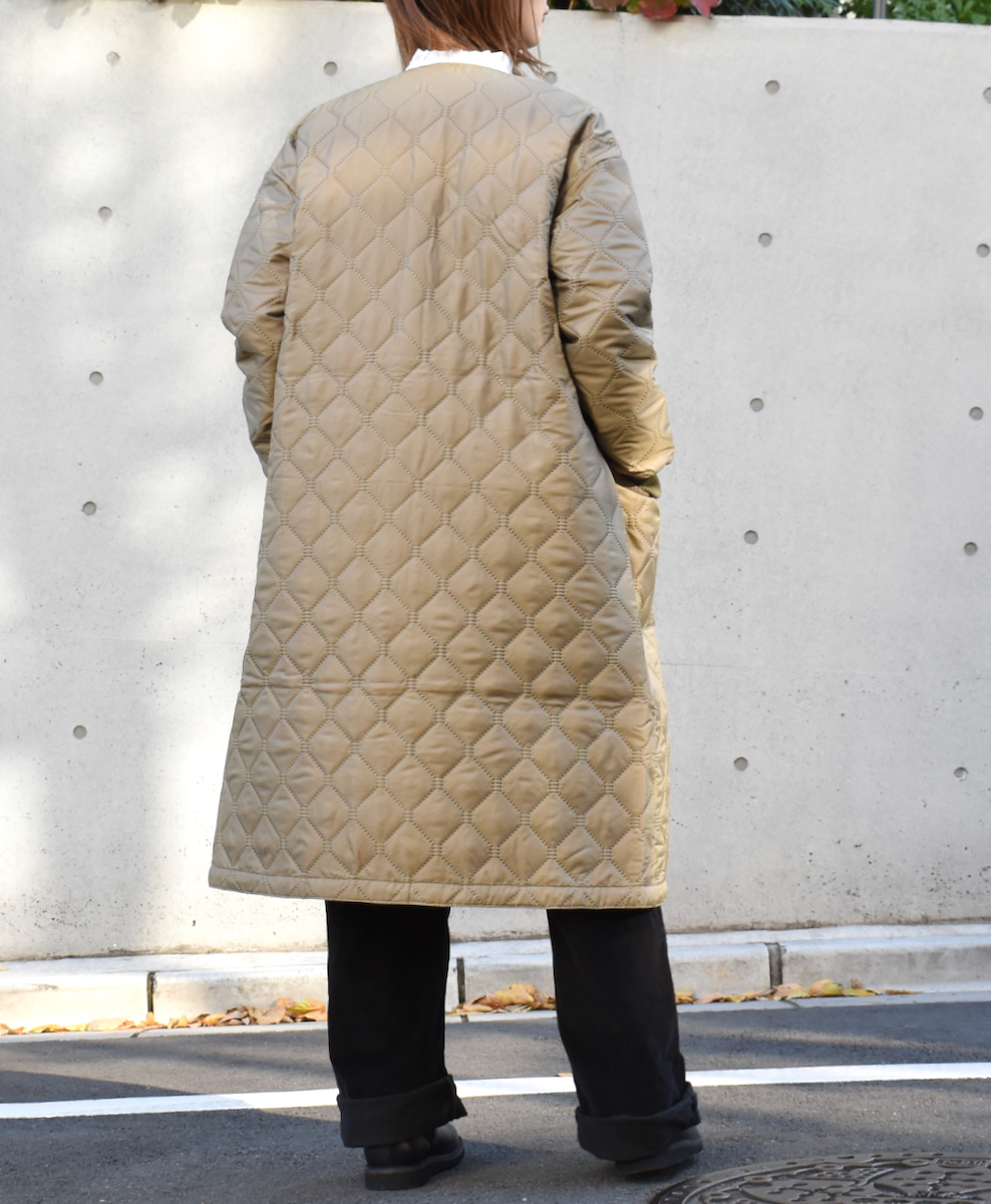 NAM2251PP (コート) POLY×POLY HEAT QUILT OVERSIZED NO COLLAR COAT WITH RIBBED CUFF