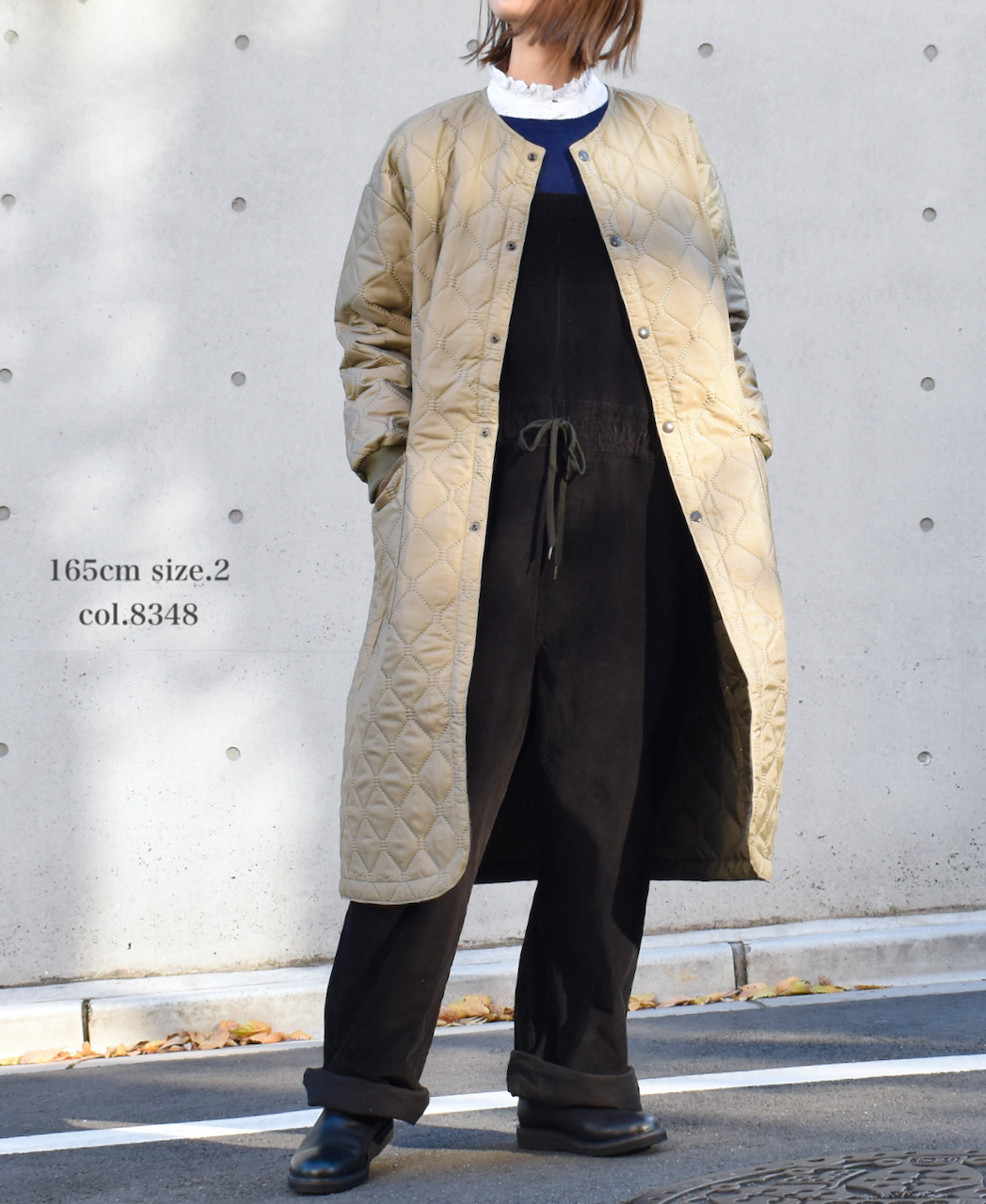 NAM2251PP (コート) POLY×POLY HEAT QUILT OVERSIZED NO COLLAR COAT WITH RIBBED CUFF