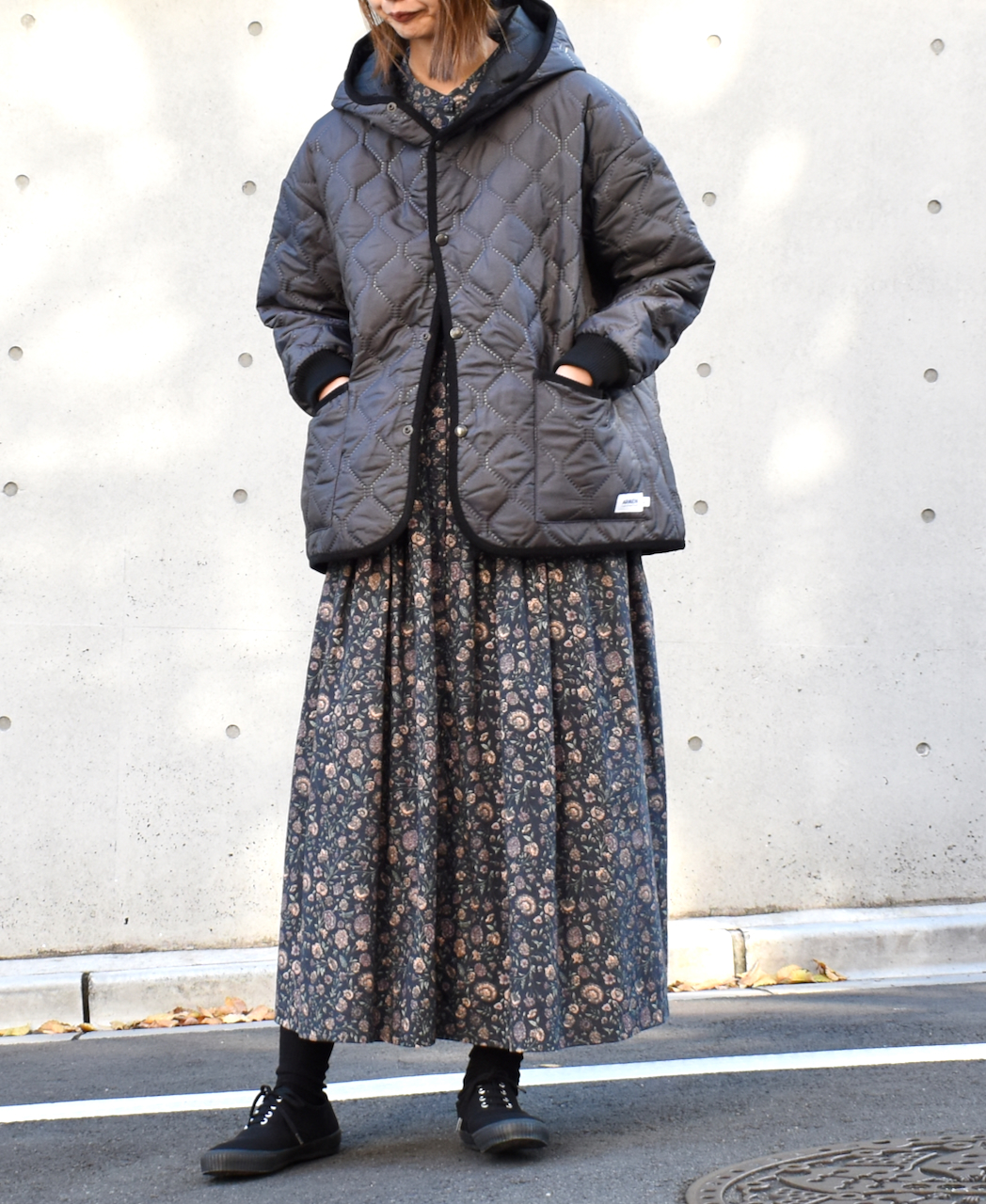 NAM2153PP (ジャケット) POLY×POLY HEAT QUILT OVERSIZED HOODED JACKET WITH RIBBED CUFF
