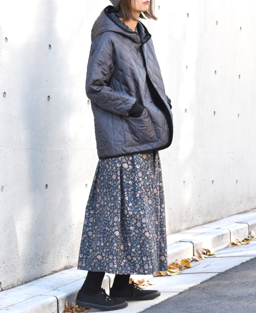 NAM2153PP (ジャケット) POLY×POLY HEAT QUILT OVERSIZED HOODED JACKET WITH RIBBED CUFF
