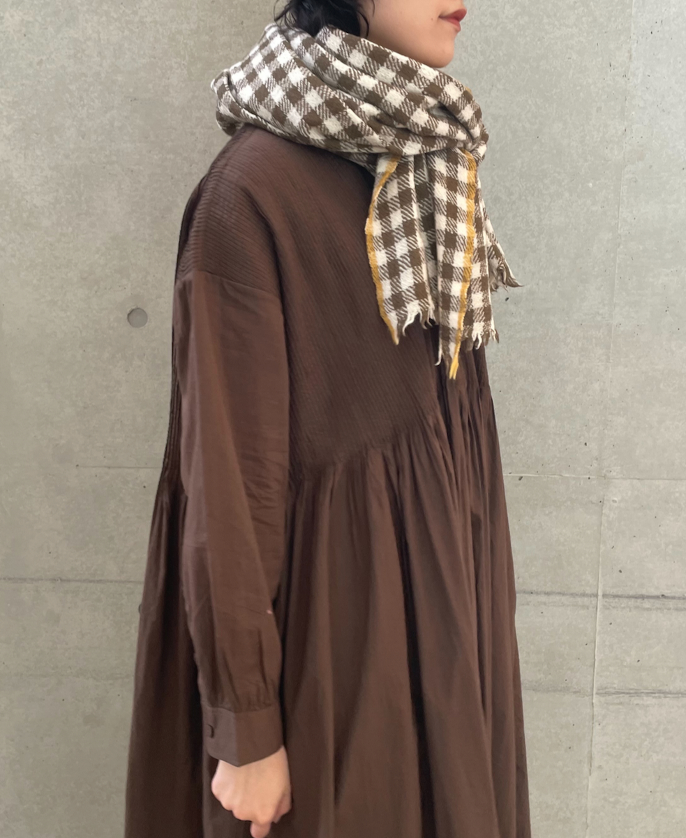 NMDS22552 (ワンピース) 60'S ORAGANIC CAMBRIC CREW-NECK P/O DRESS WITH MINI  PINTUCK│