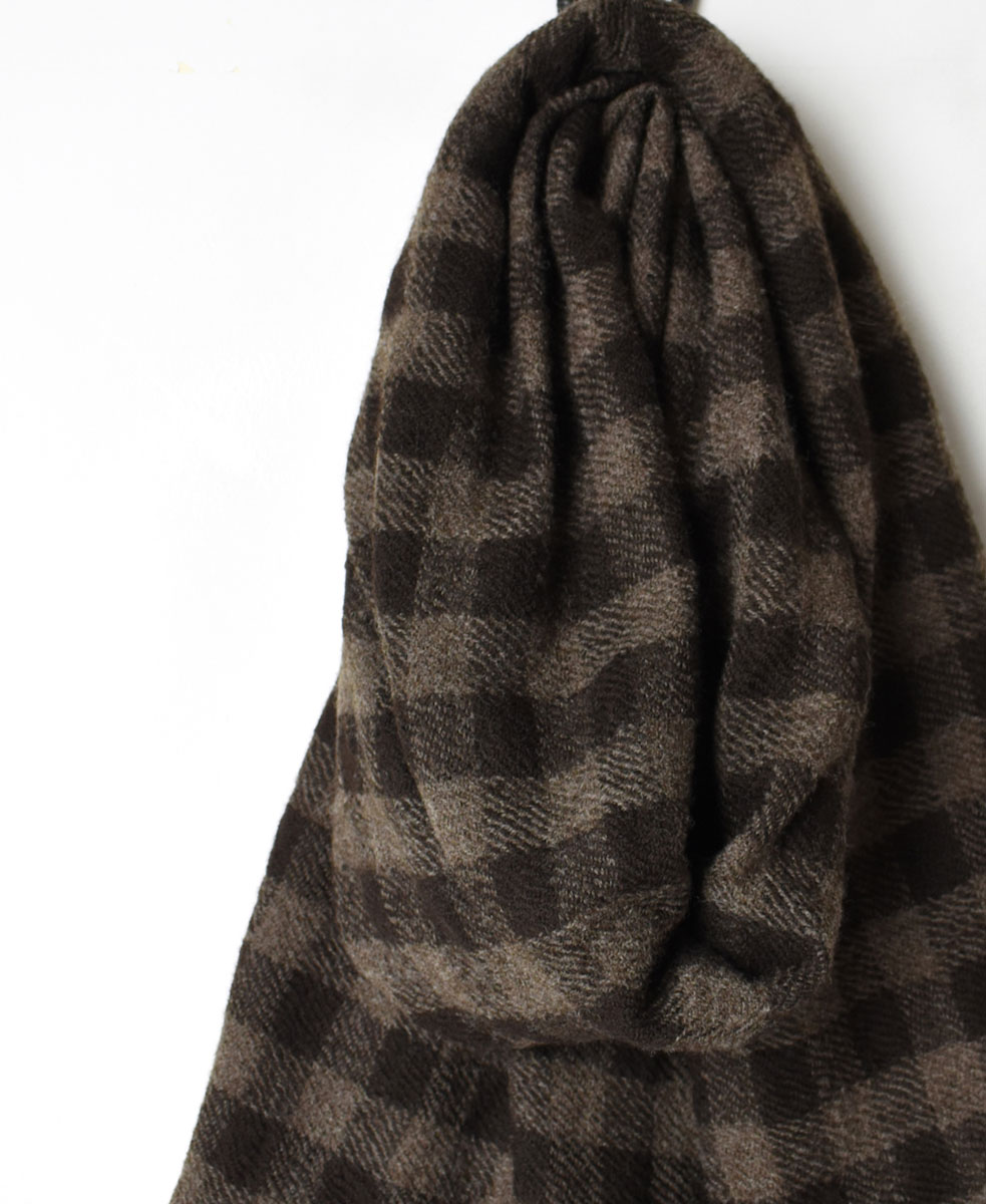 NSL20501 (ストール) BOILED WOOL GINGHAM CHECK STOLE