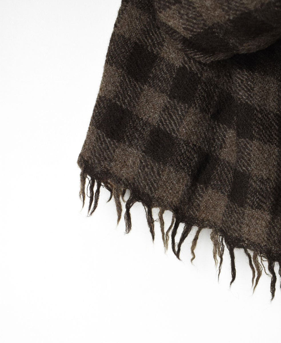 NSL20501 (ストール) BOILED WOOL GINGHAM CHECK STOLE