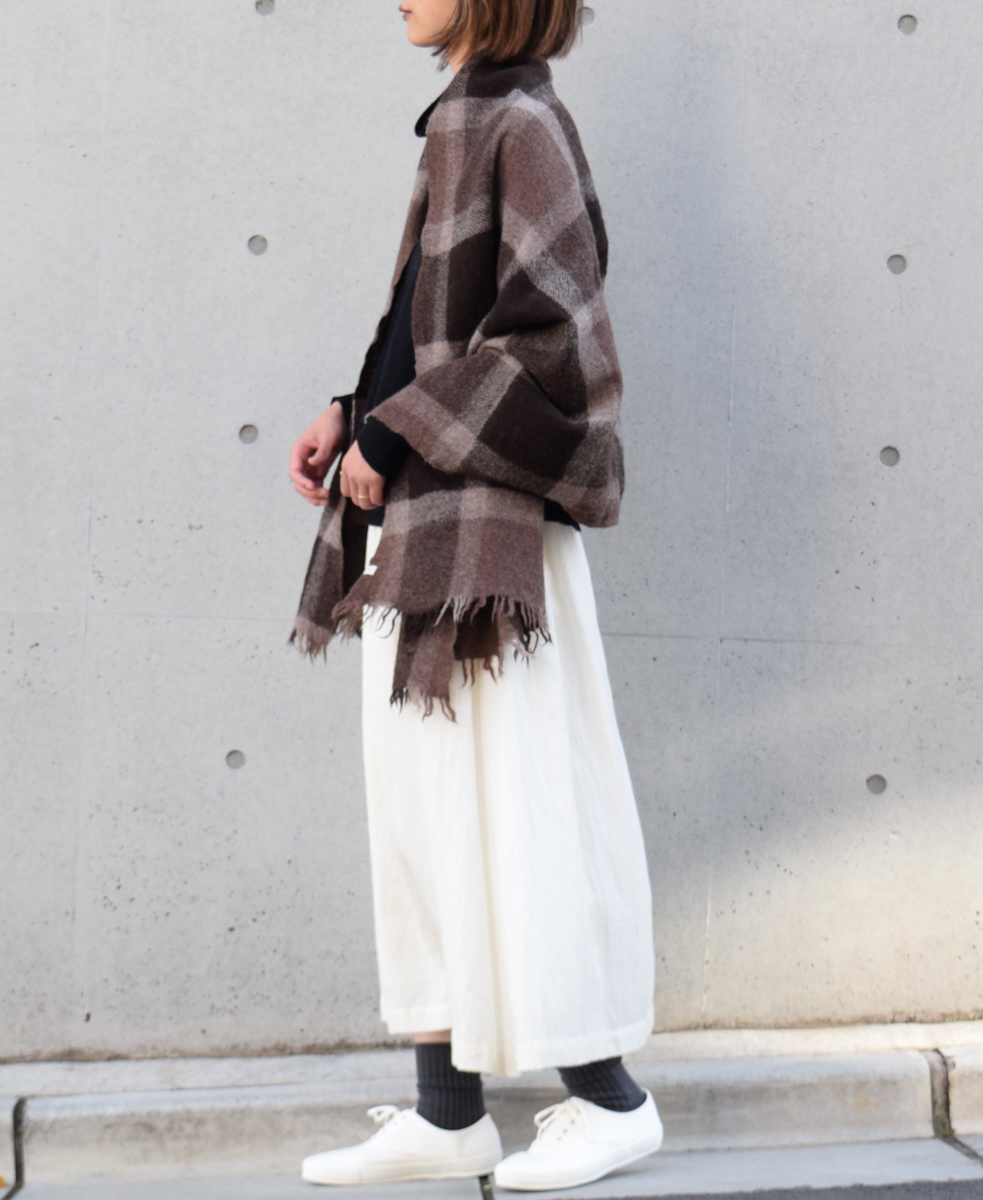 NSL18601 (ストール) BOILED WOOL BIG CHECK STOLE