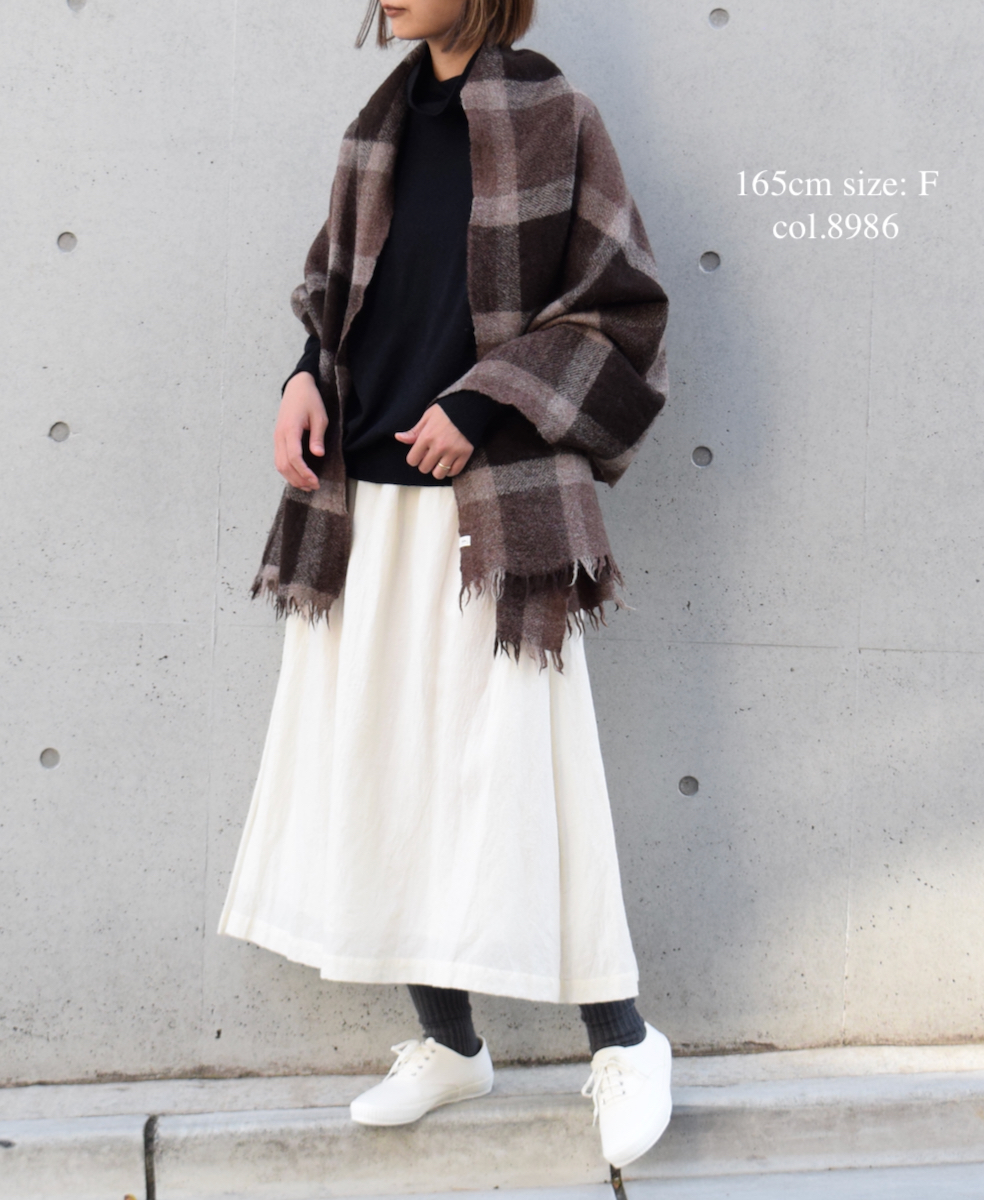 NSL18601 (ストール) BOILED WOOL BIG CHECK STOLE