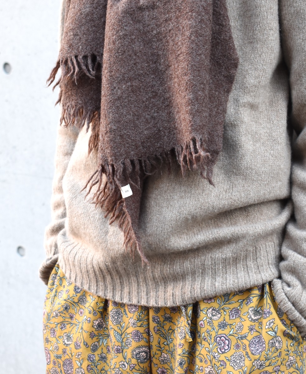 NSL17601 (ストール) MELANGE BOILED WOOL PLAIN STOLE