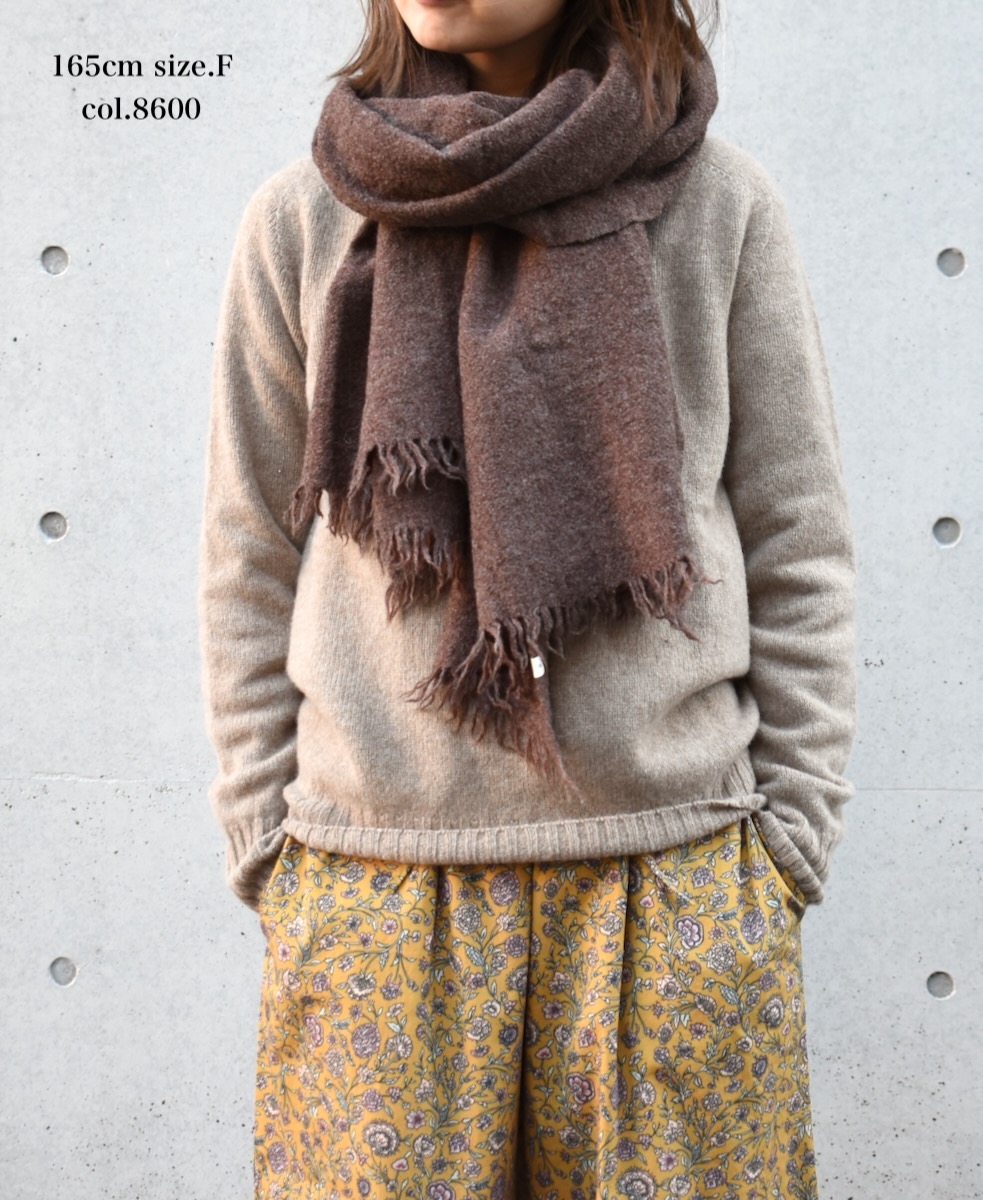 NSL17601 (ストール) MELANGE BOILED WOOL PLAIN STOLE