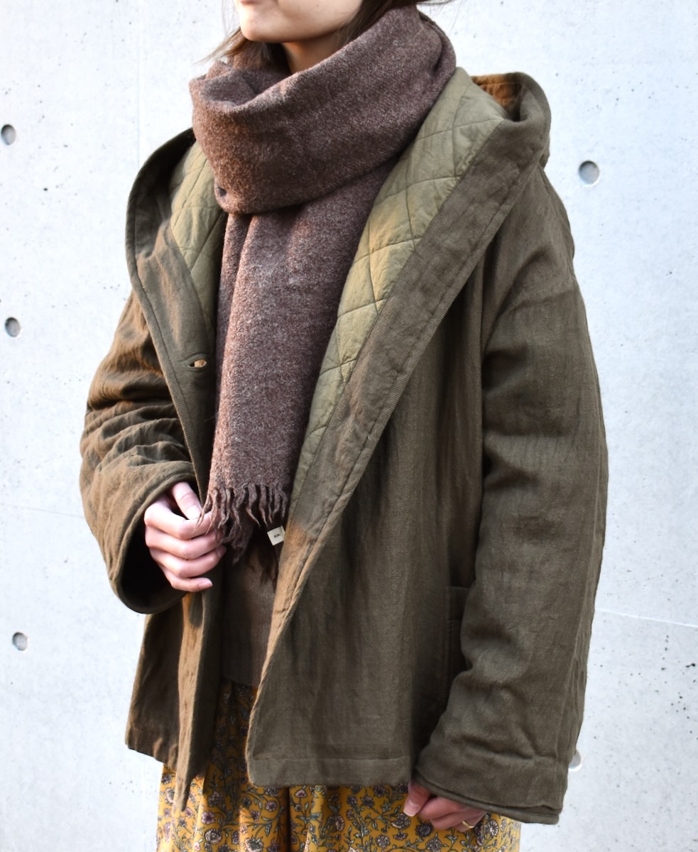NSL17601 (ストール) MELANGE BOILED WOOL PLAIN STOLE