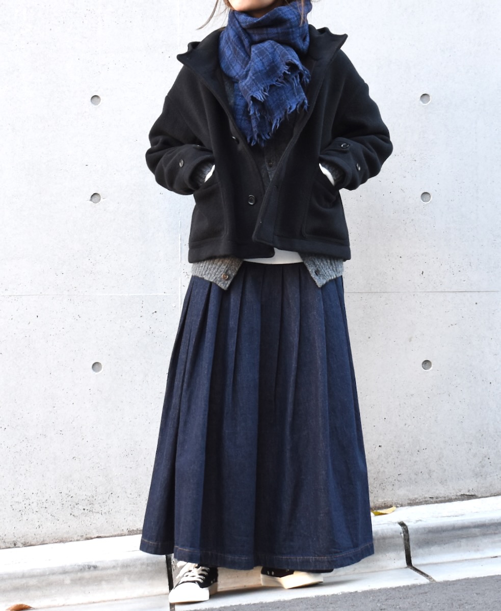 NSL21501 (ストール) BOILED WOOL 2TONE CHECK STOLE