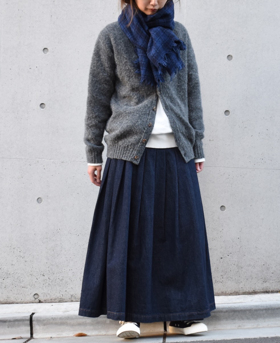 NSL21501 (ストール) BOILED WOOL 2TONE CHECK STOLE
