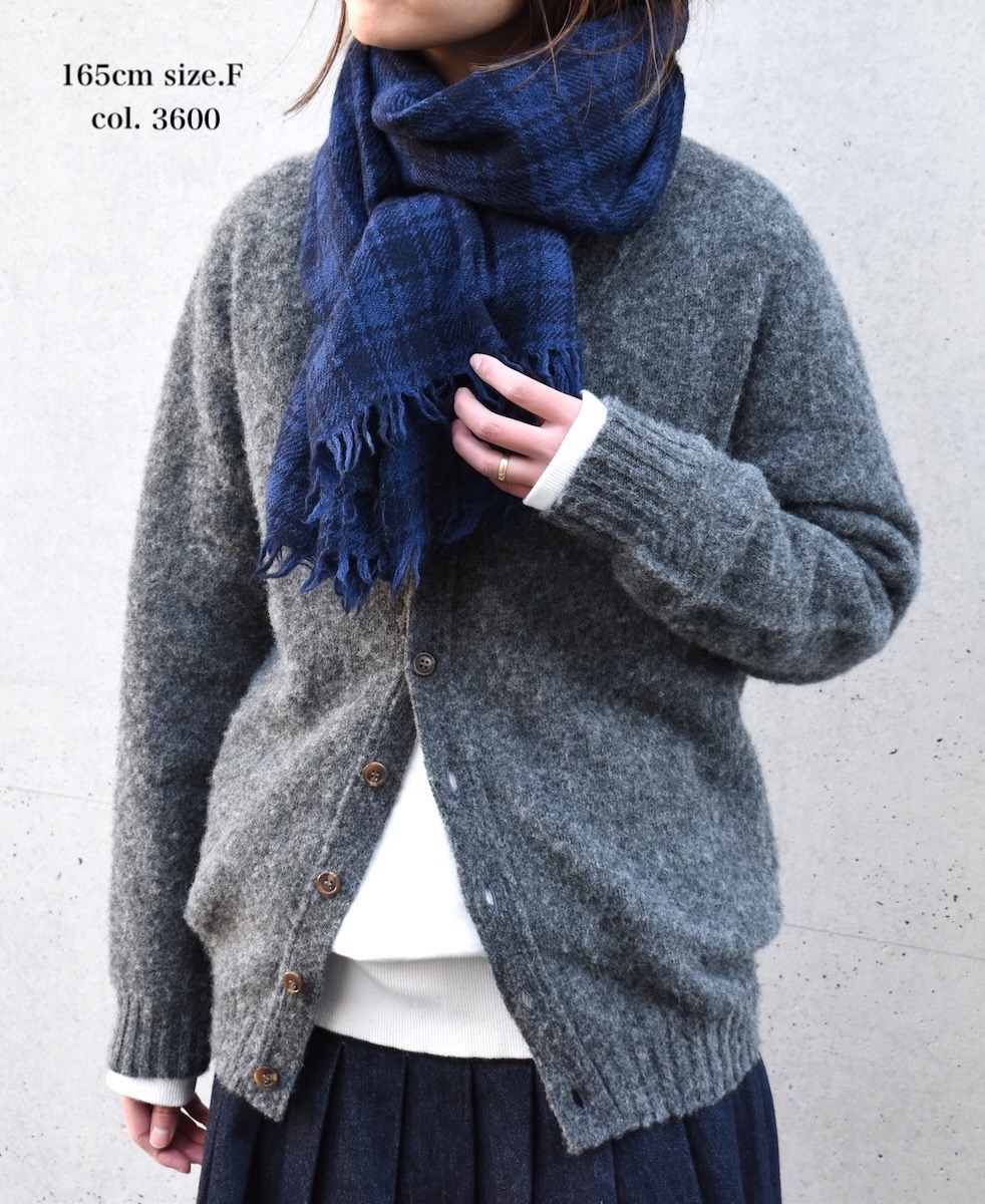 NSL21501 (ストール) BOILED WOOL 2TONE CHECK STOLE