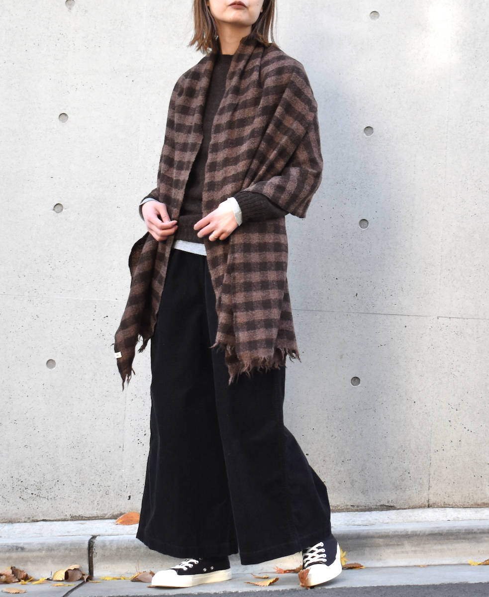 NSL20501 (ストール) BOILED WOOL GINGHAM CHECK STOLE