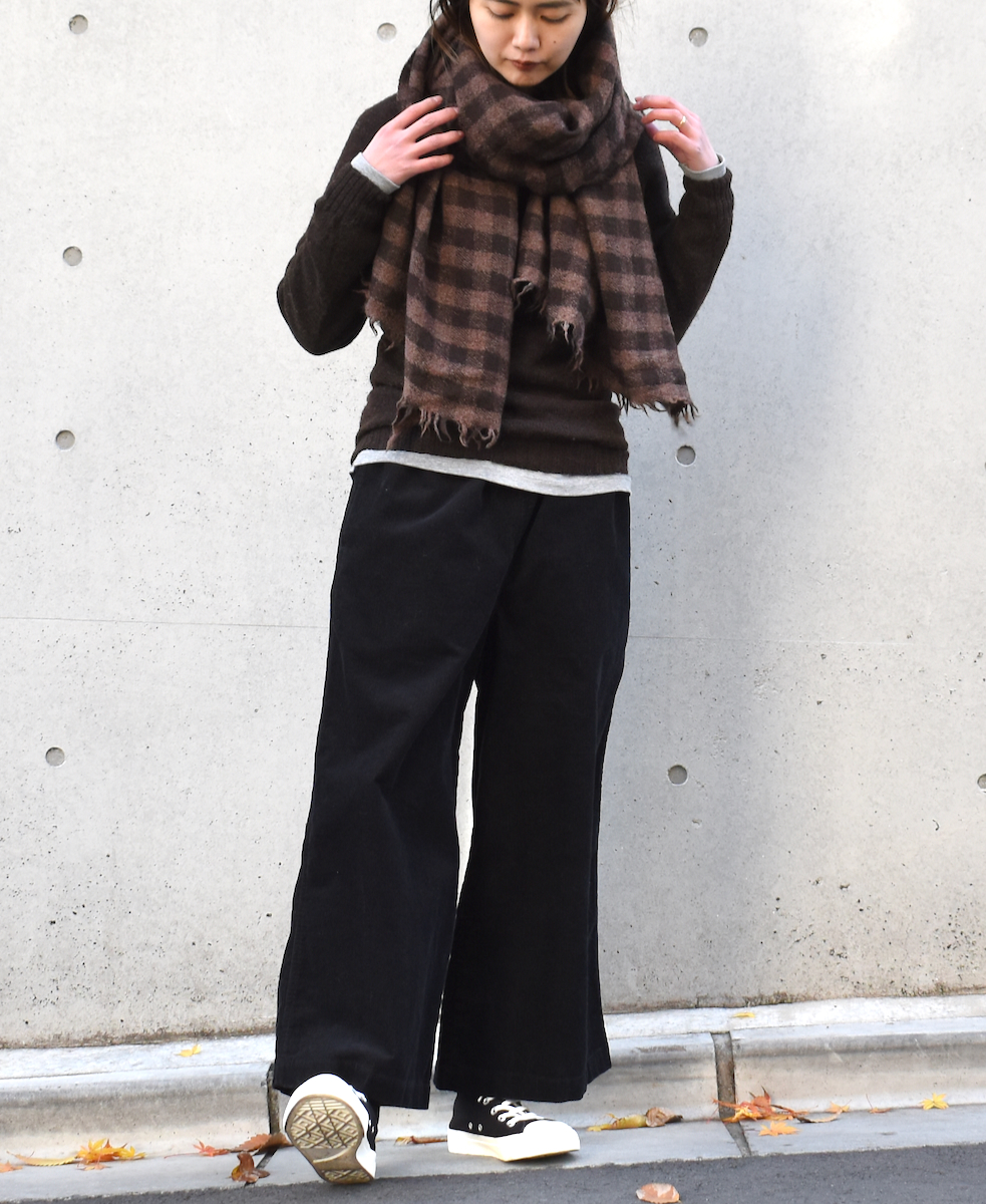 NSL20501 (ストール) BOILED WOOL GINGHAM CHECK STOLE