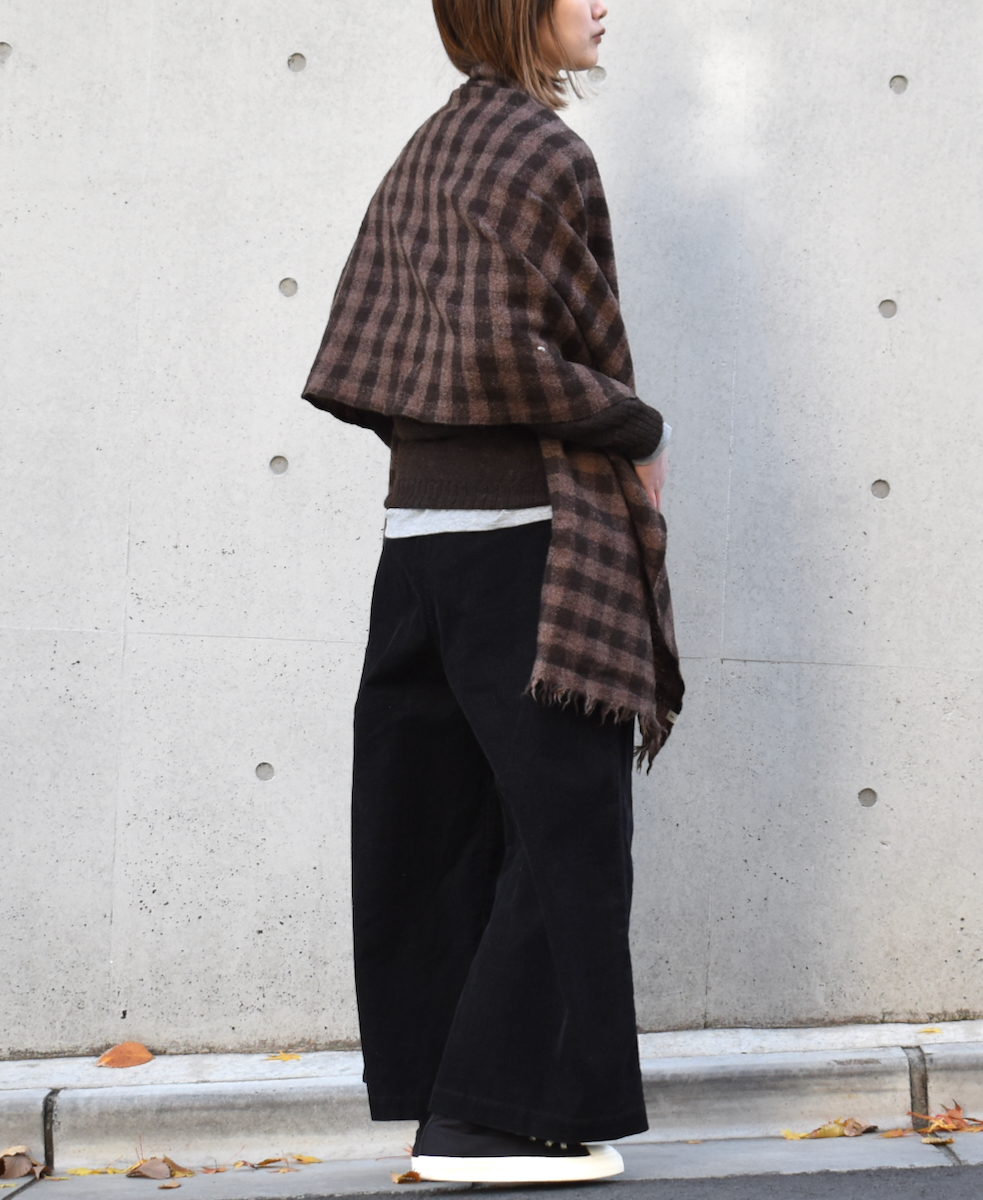 NSL20501 (ストール) BOILED WOOL GINGHAM CHECK STOLE