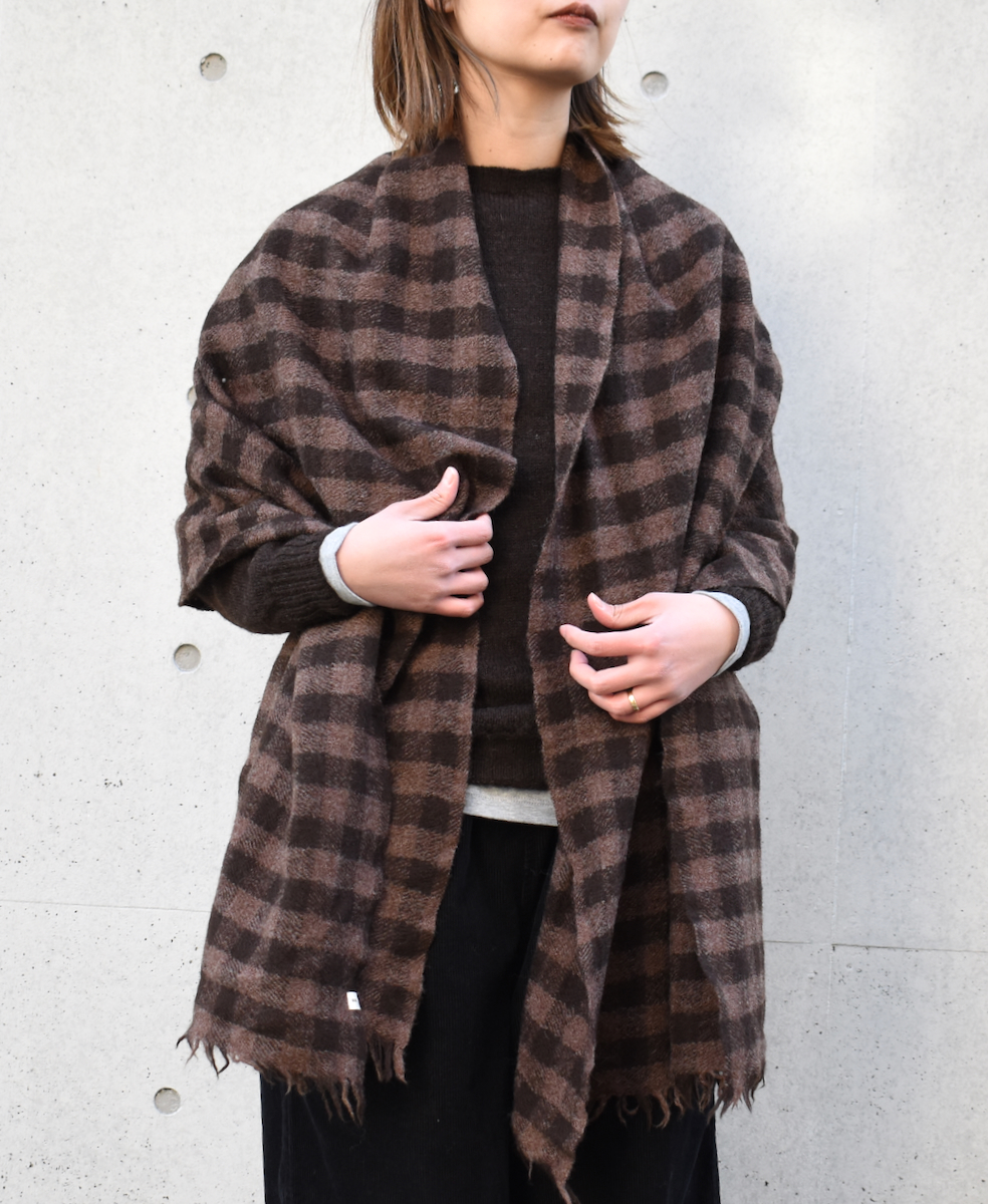 NSL20501 (ストール) BOILED WOOL GINGHAM CHECK STOLE