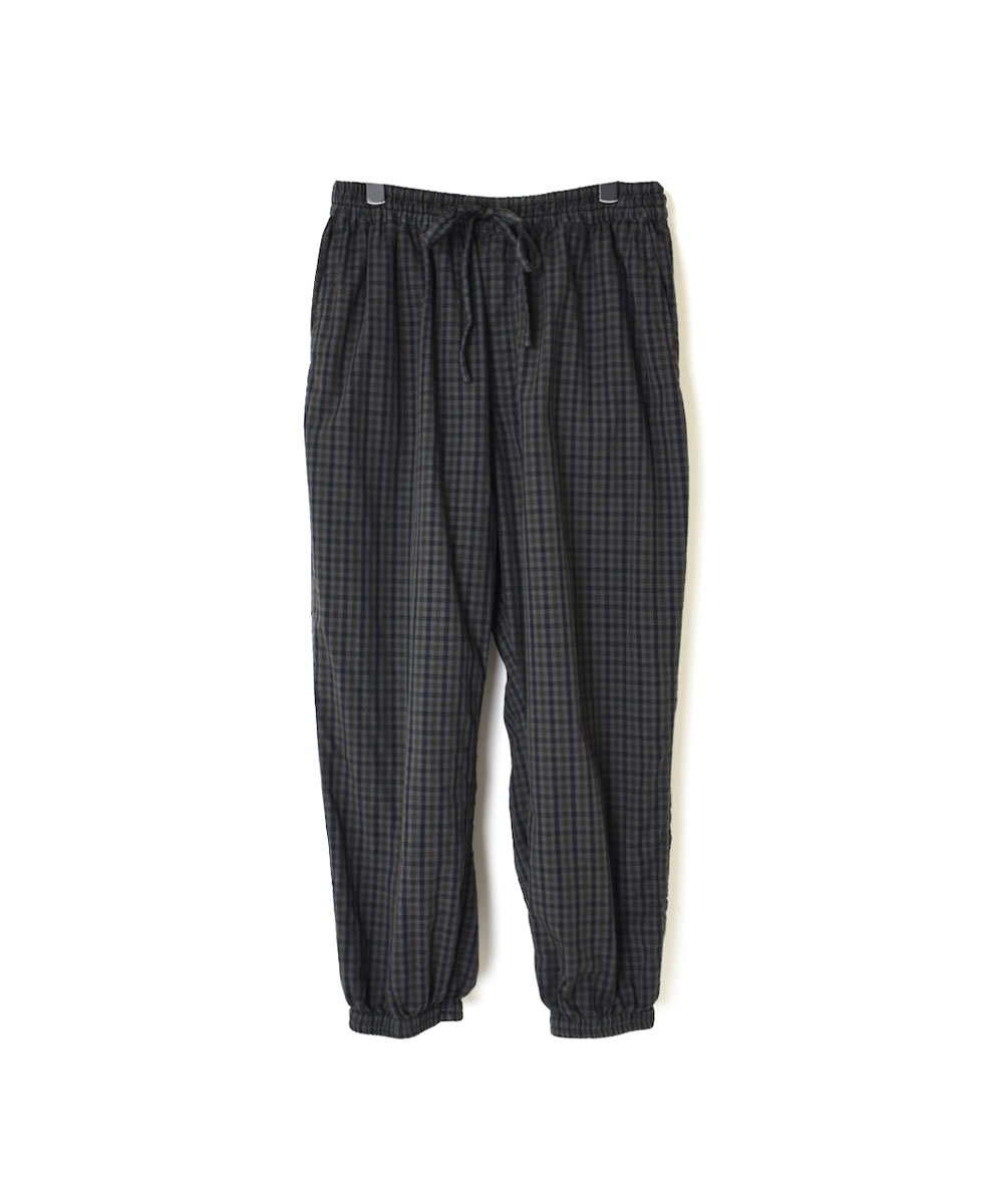 NVL2011PCD (パンツ) 40’S POPLIN BROWN CHECK OVERDYED EASY PANTS