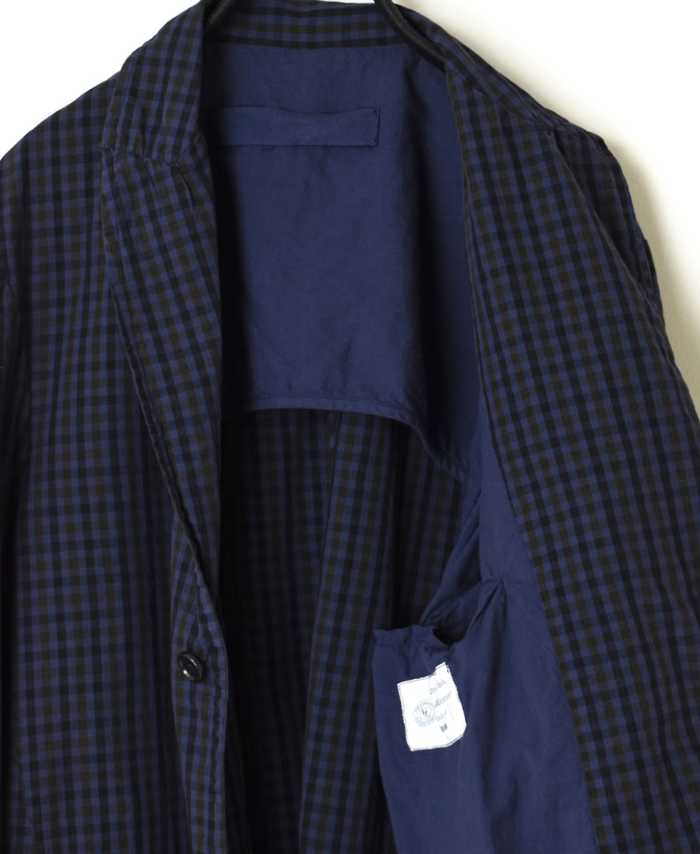 NVL2301PCD (ジャケット) POPLIN BROWN CHECK OVERDYED SIDE VENTS TAILORED JACKET