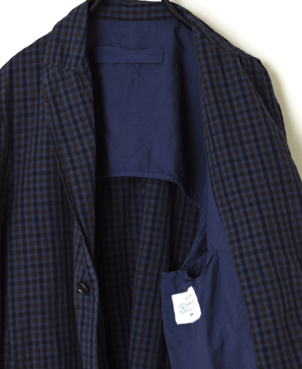 NVL2301PCD (ジャケット) POPLIN BROWN CHECK OVERDYED SIDE VENTS TAILORED JACKET│