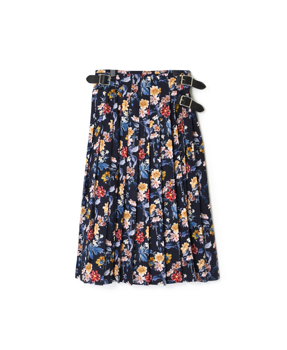 NOD1901LIB (スカート) LIBERTY LOW WAIST PLEATS WRAP SKIRT LENGTH 80cm