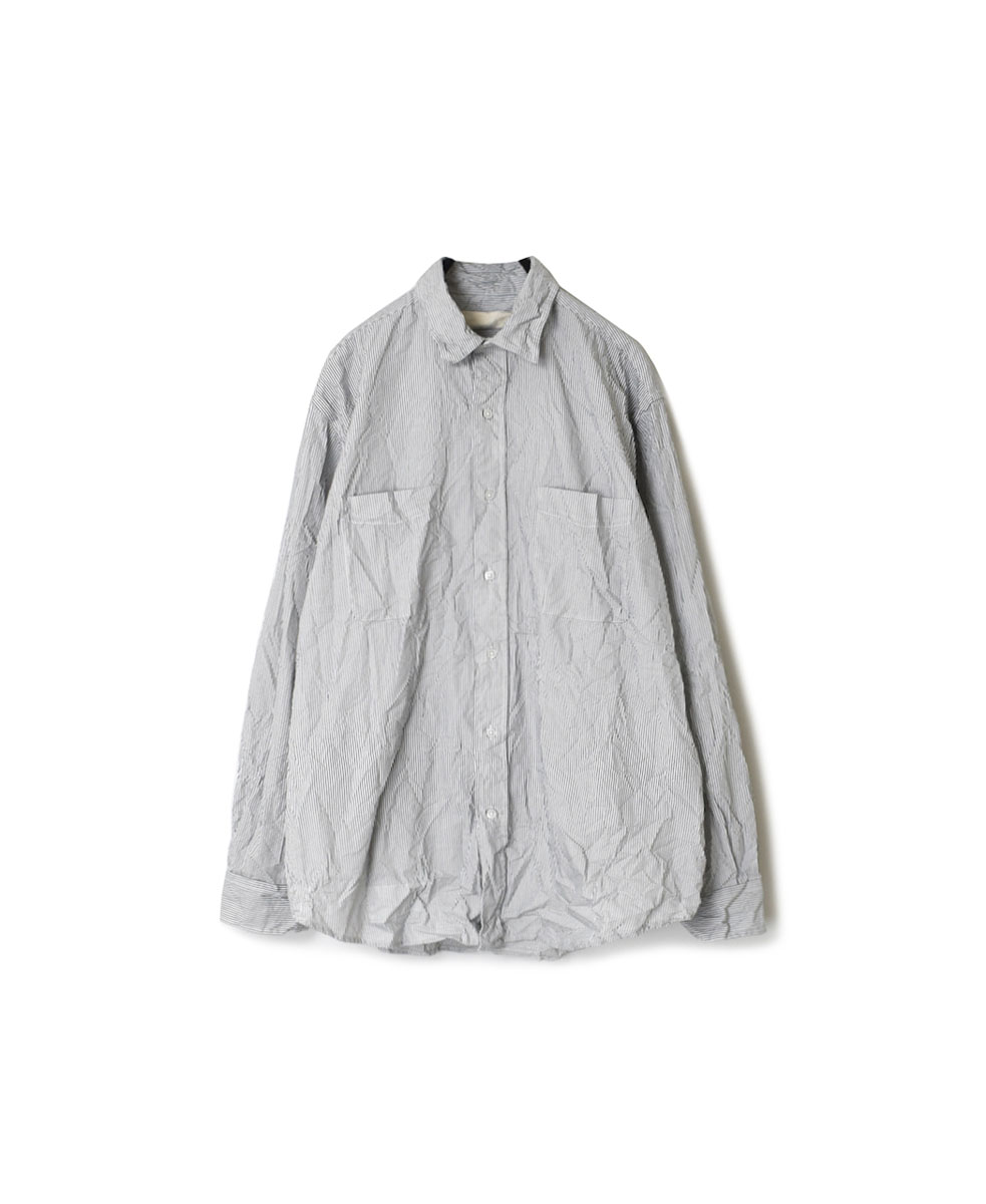 NVL1861MSW (シャツ) COTTON MINI STRIPE REGULAR COLLAR L/SL OVERSIZED SHIRT