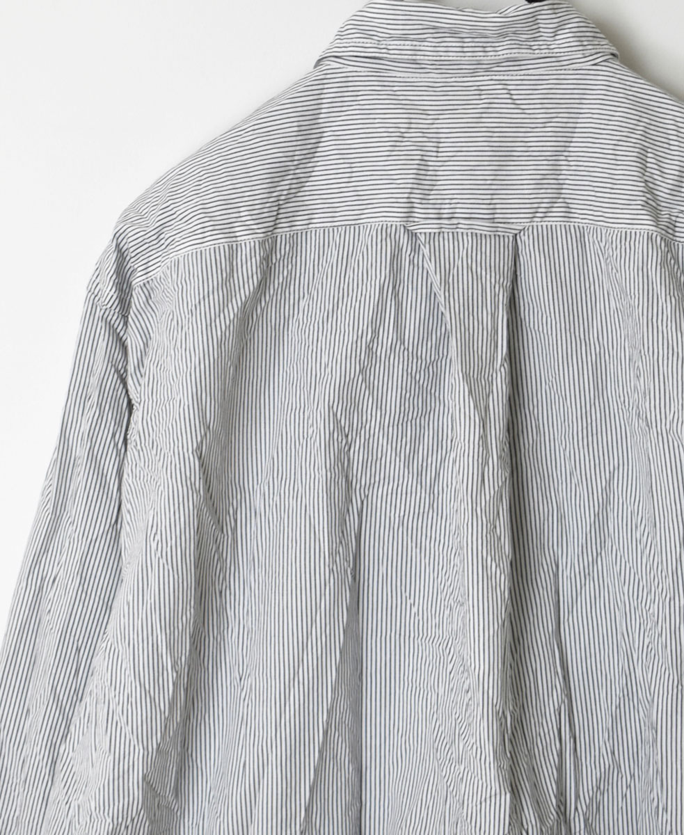 NVL1861MSW (シャツ) COTTON MINI STRIPE REGULAR COLLAR L/SL OVERSIZED SHIRT