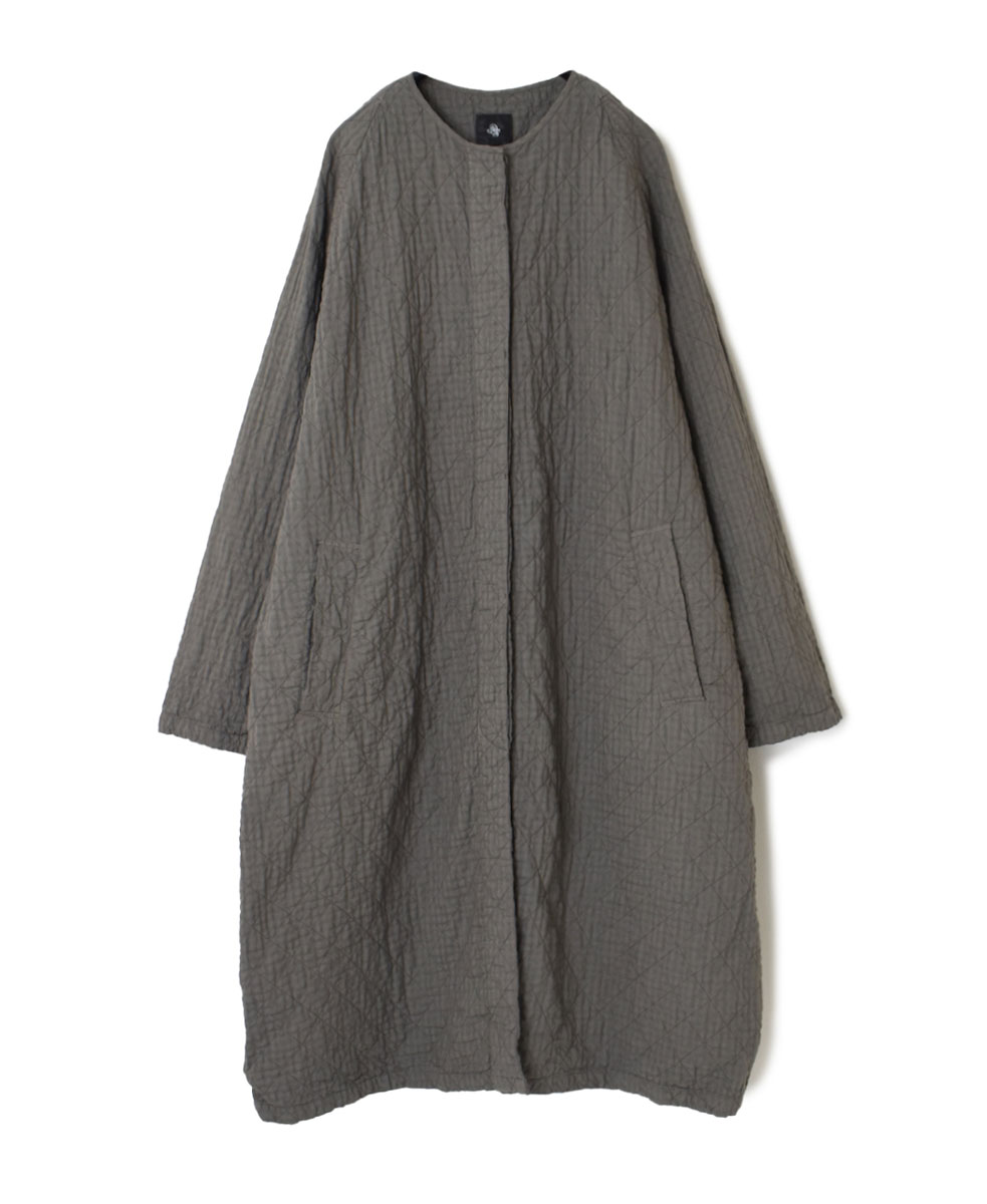 NMDS22101D (コート) QUILTED ORGANIC COTTON BIG CHECK (OVER DYE) RAGLAN COAT