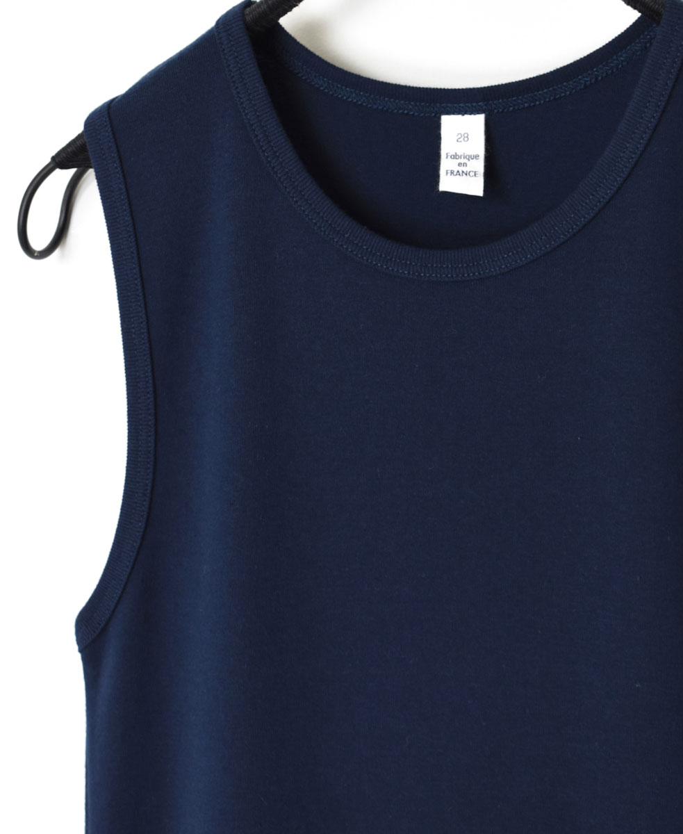 NMF1801 (ノースリーブ) 1x1 RIB COTTON CREW-NECK SLEEVELESS-T