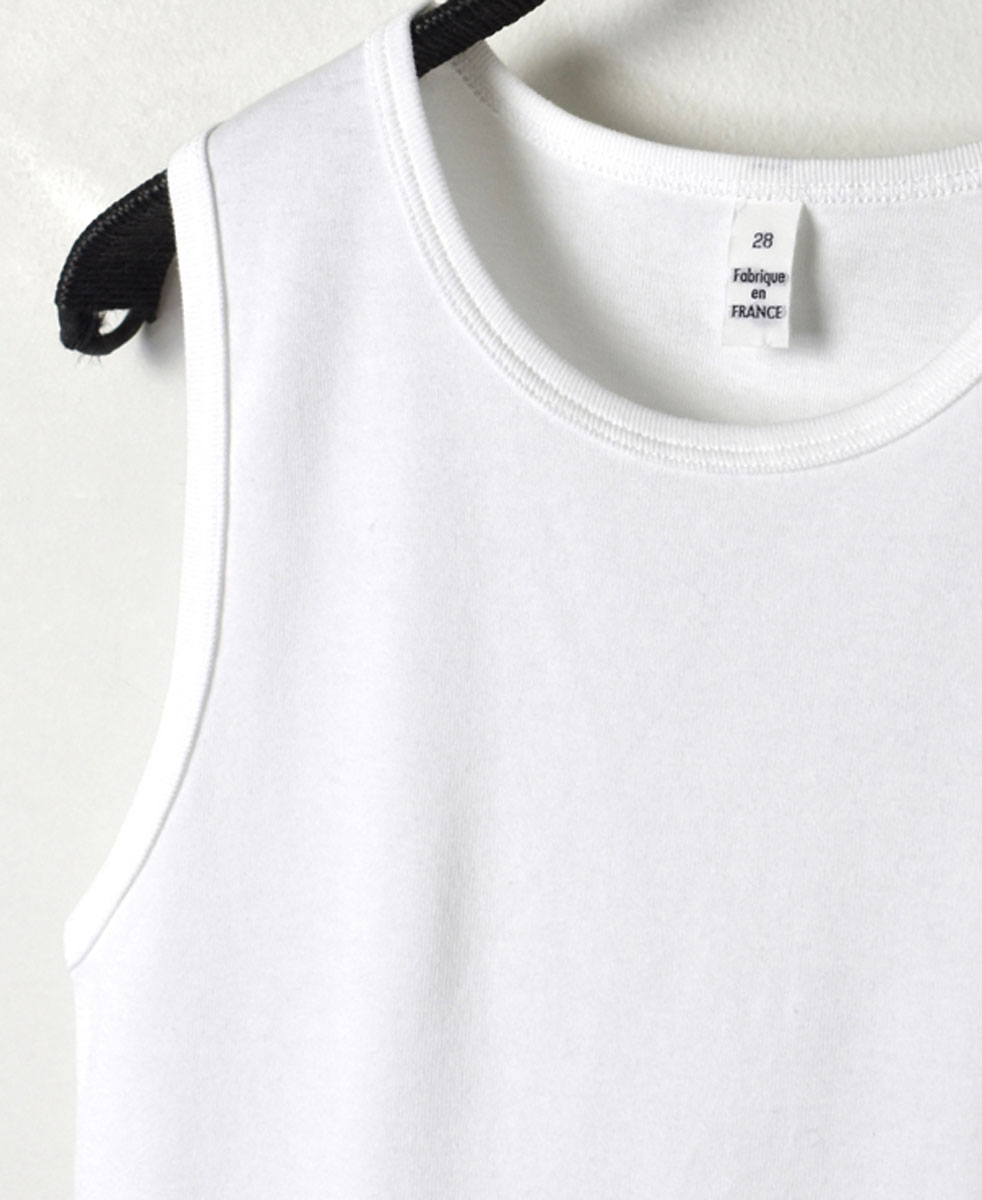 NMF1801 (ノースリーブ) 1x1 RIB COTTON CREW-NECK SLEEVELESS-T